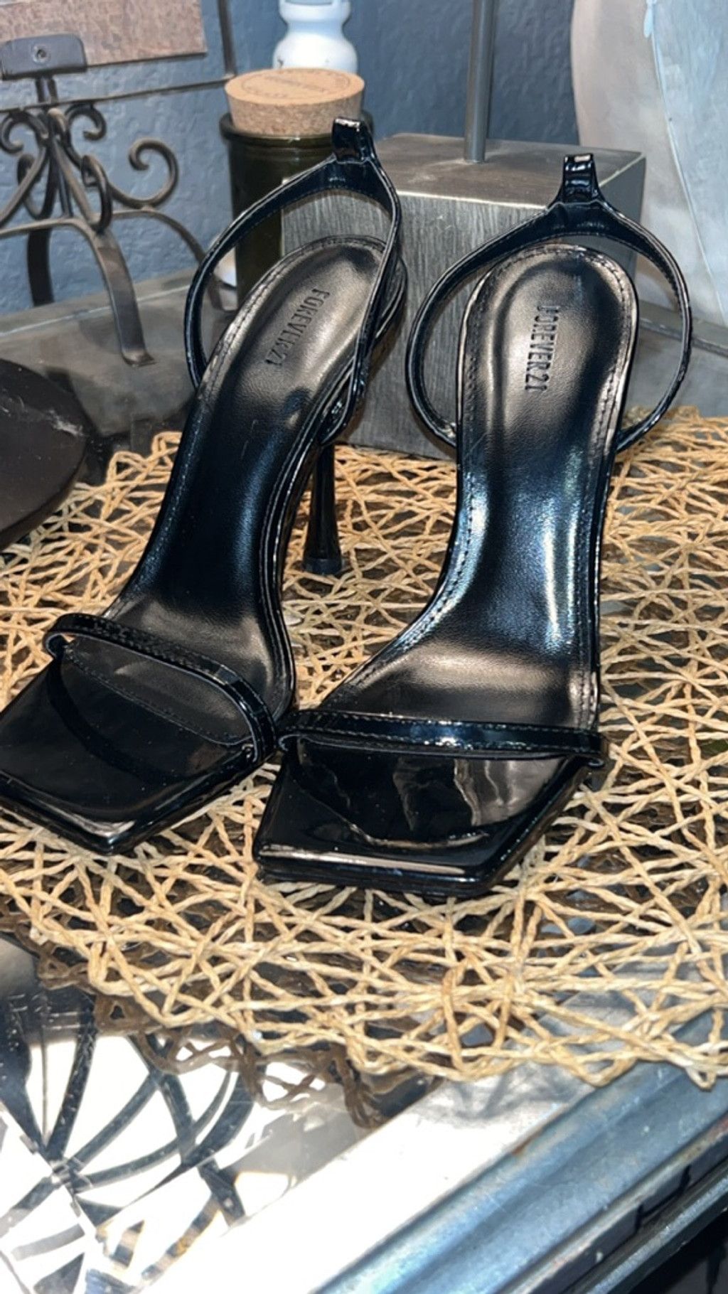 Forever 21 Women's FOREVER 21 Black Square Toe Stiletto Heels Size 5.5 Size US 5.5 / IT 35.5 - 2 Thumbnail