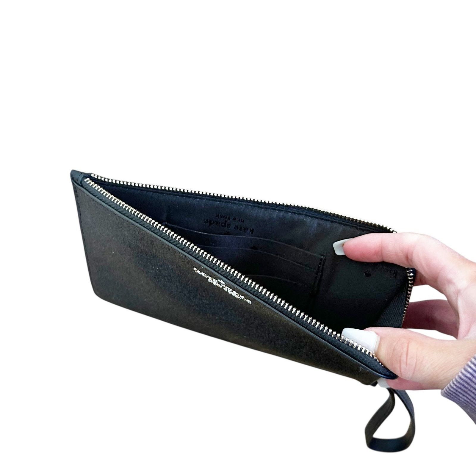 Kate Spade Kate Spade Black Glitter Zip Wallet Wristlet Size ONE SIZE - 6 Thumbnail