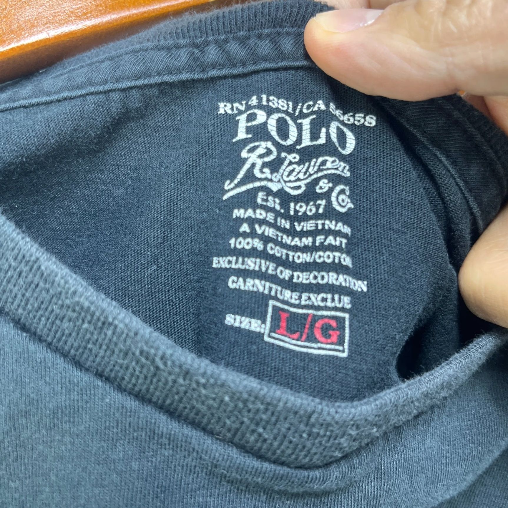 Hanes VINTAGE Hanes T-Shirt Black Polo Ralph Lauren? Size US L / EU 52-54 / 3 - 4 Thumbnail
