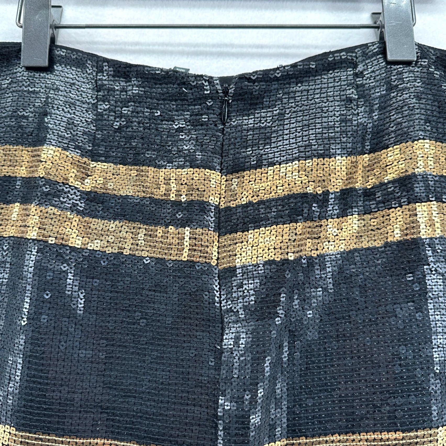 Adrianna Papell Adrianna Papell Skirt Women's Size 10 Stripe Black Gold Sequin Mini Party/Cocktail Holiday Christmas Rock Mens/Womens Size 32" / US 10 / IT 46 - 7 Thumbnail
