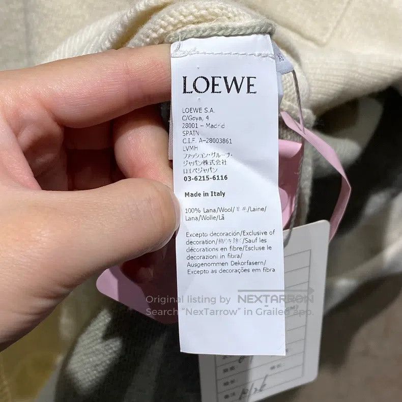 Loewe Loewe Contrast Embroidered Logo Wool Knit Polo Sweater Size XS / US 0-2 / IT 36-38 - 4 Thumbnail