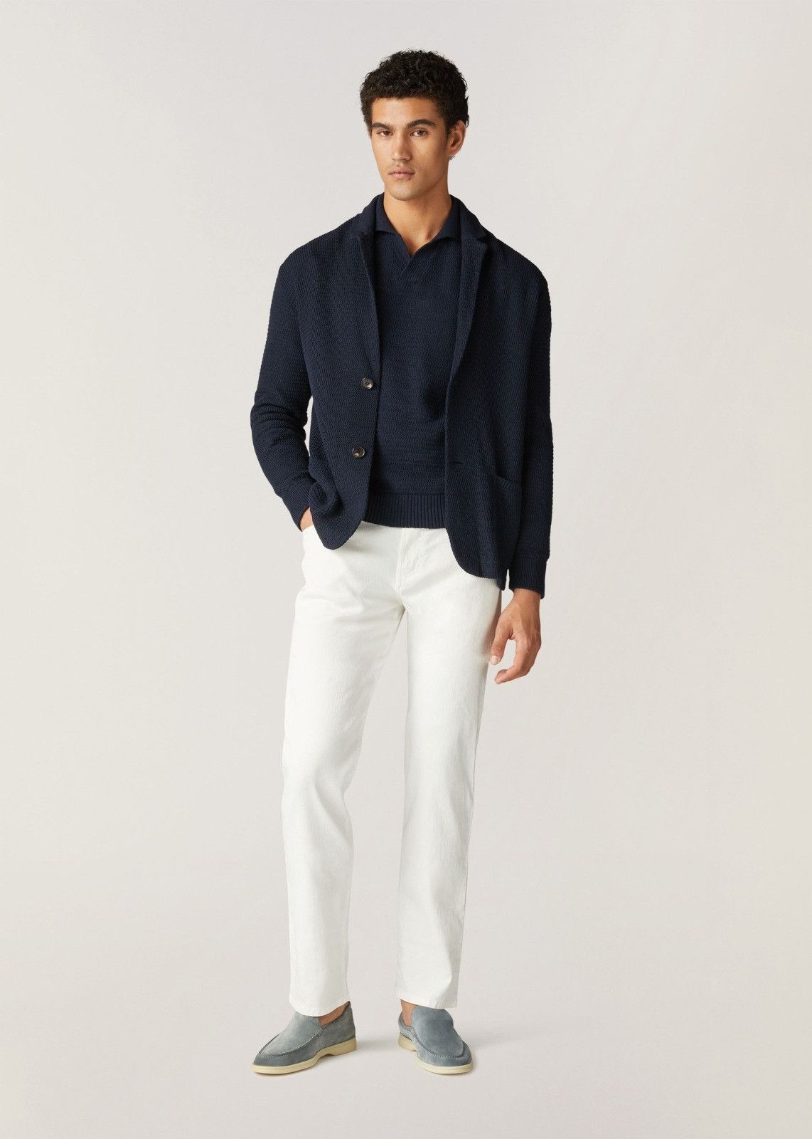 Loro Piana o1srvl11e1024 Malfa Cardigan in Navy Blue Size US M / EU 48-50 / 2 - 5 Thumbnail