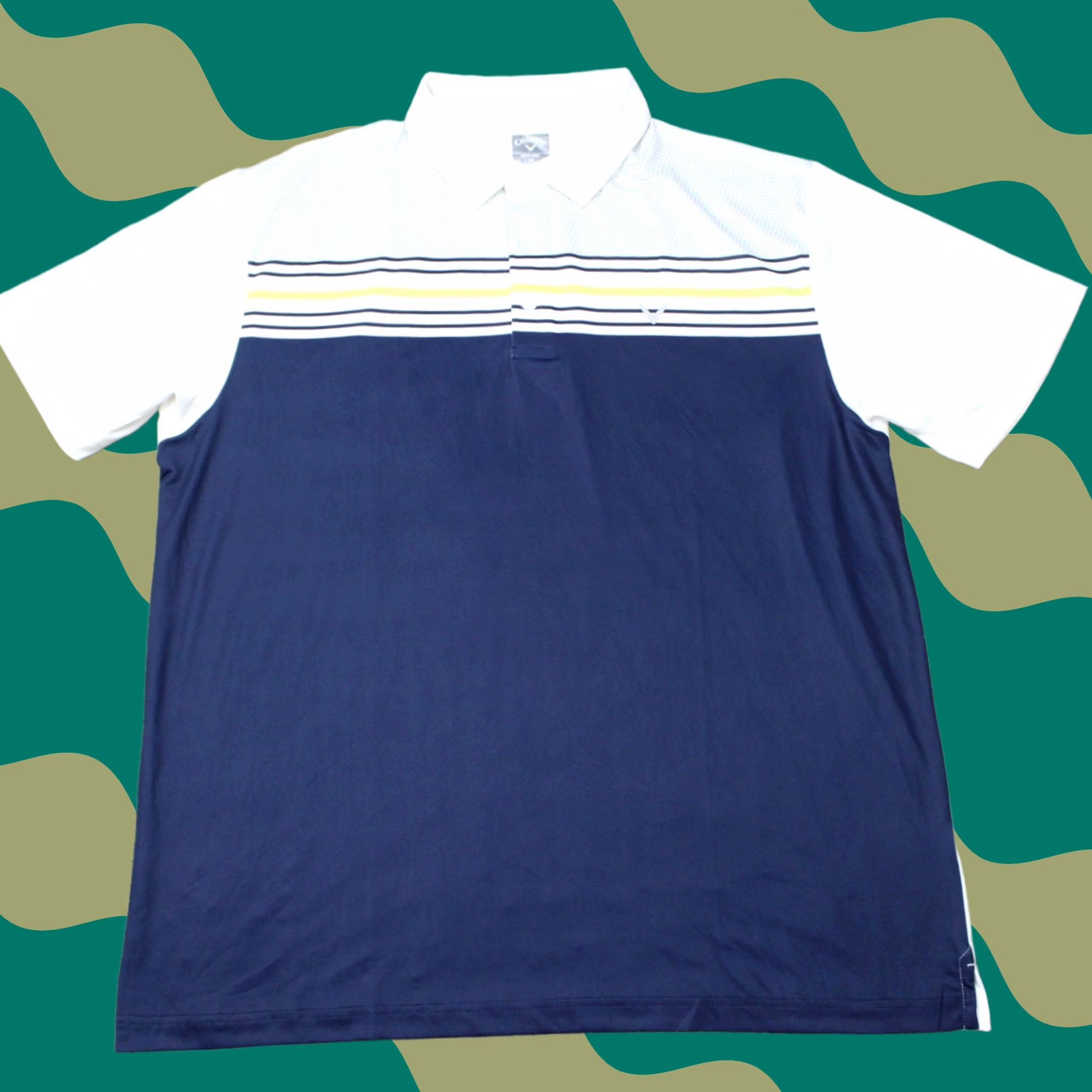 Callaway Callaway Polo Shirt Mens XL Blue/White/Yellow Opti-Dri Golf Short Sleeve Polo Shirt Size US XL / EU 56 / 4 - 1 Thumbnail
