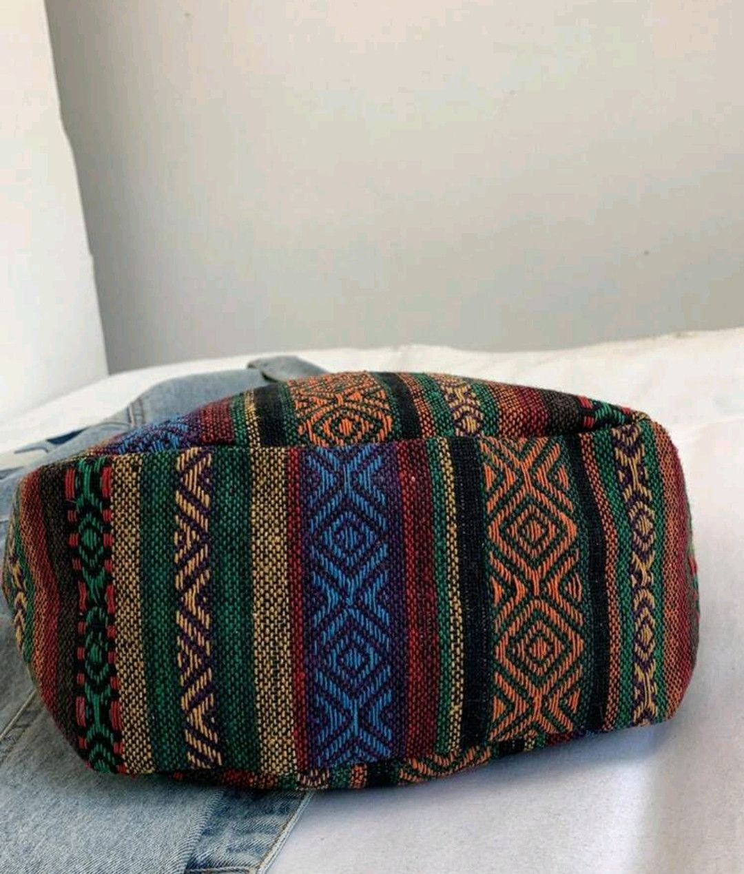 Japanese Brand Retro striped canvas shoulder bag bohemia style Size ONE SIZE - 4 Thumbnail
