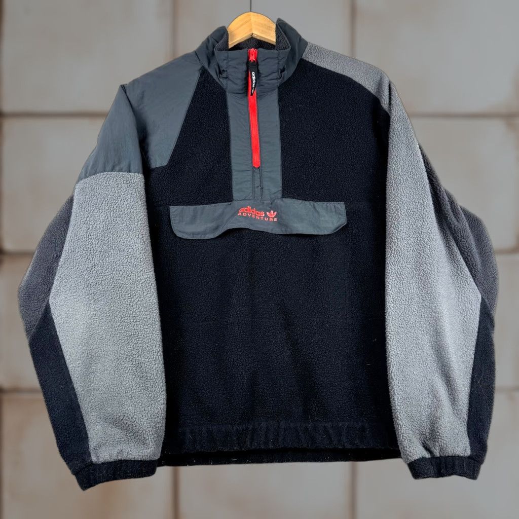Adidas Adidas Mens Large Track Sweatshirt 1/4 Zip Fleece Black Long Sleeve Sweatshirt Pullover Size US L / EU 52-54 / 3 - 1 Thumbnail