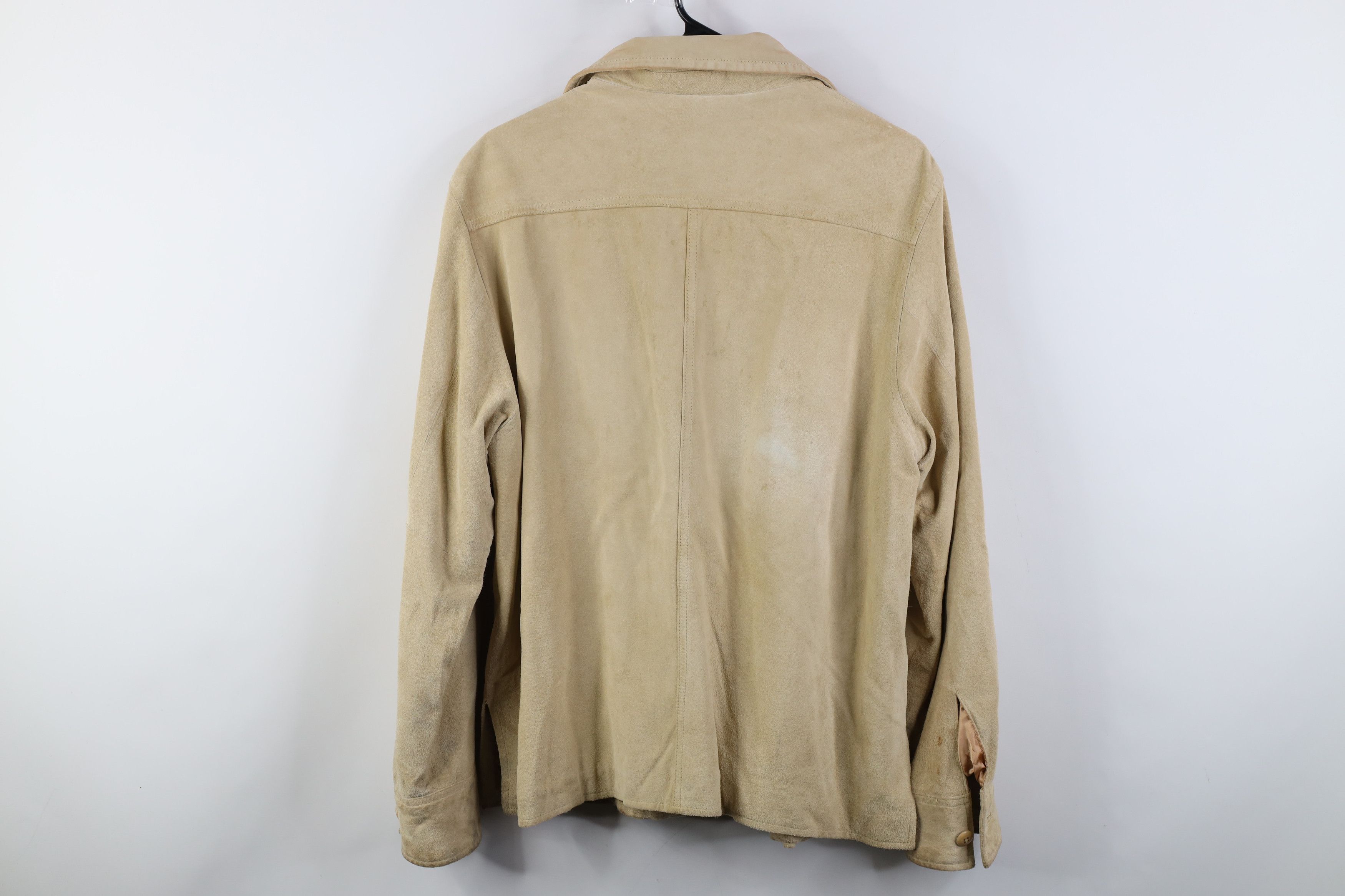 Vintage Vintage 90s Streetwear Suede Leather Shirt Jacket Jac Shirt Size XL / US 12-14 / IT 48-50 - 13 Thumbnail