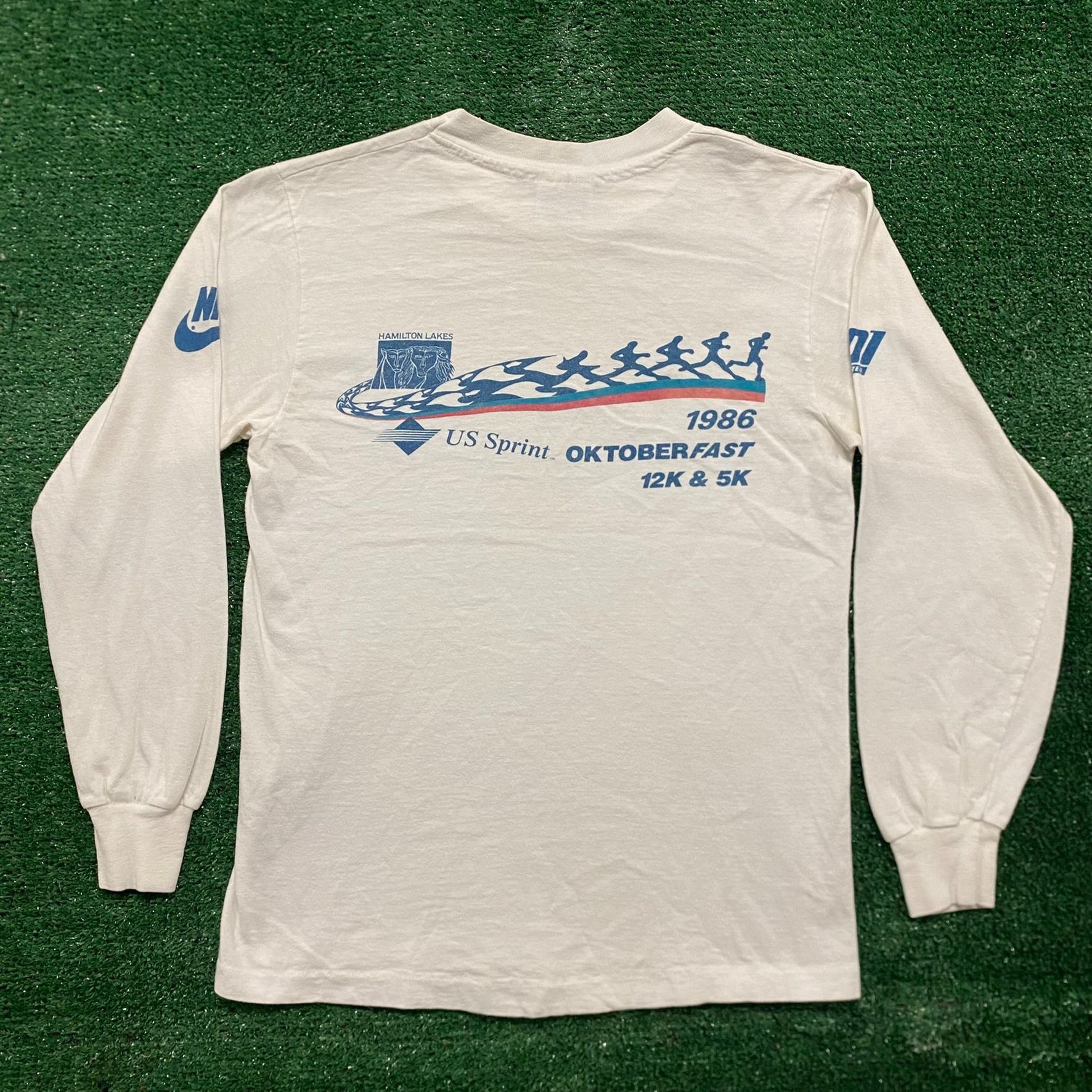 Nike Vintage 80s Nike Running 5K Single Stitch Long Sleeve Tee Size US S / EU 44-46 / 1 - 5 Thumbnail