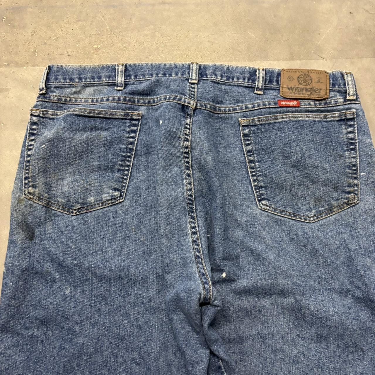 Japanese Brand × Vintage Crazy Vintage Y2K/2000s Grunge Dark Blue Wash Paint Splatter Denim Jeans! Size US 38 / EU 54 - 7 Thumbnail