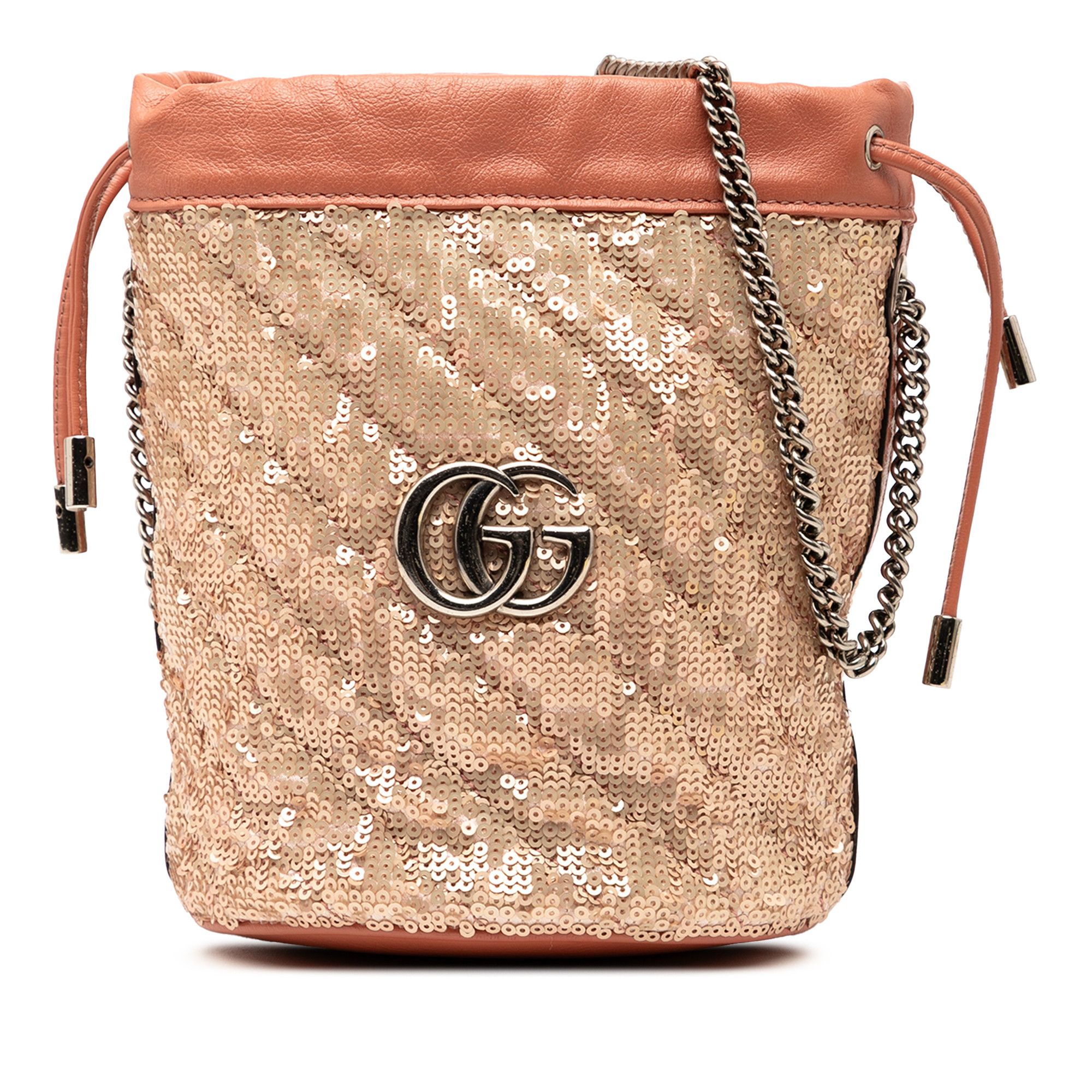 Gucci Gucci Small GG Marmont Sequined Diagonal Matelasse Leather Bucket Bag Size ONE SIZE - 1 Thumbnail