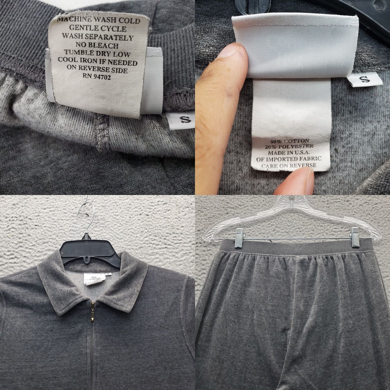 Marcs Hot Cotton by Marc Ware Track Suit Womens Size S Heather Gray Full Zip 2 Piece Lined Pockets Cotton Shirt? Size S / US 4 / IT 40 - 10 Thumbnail