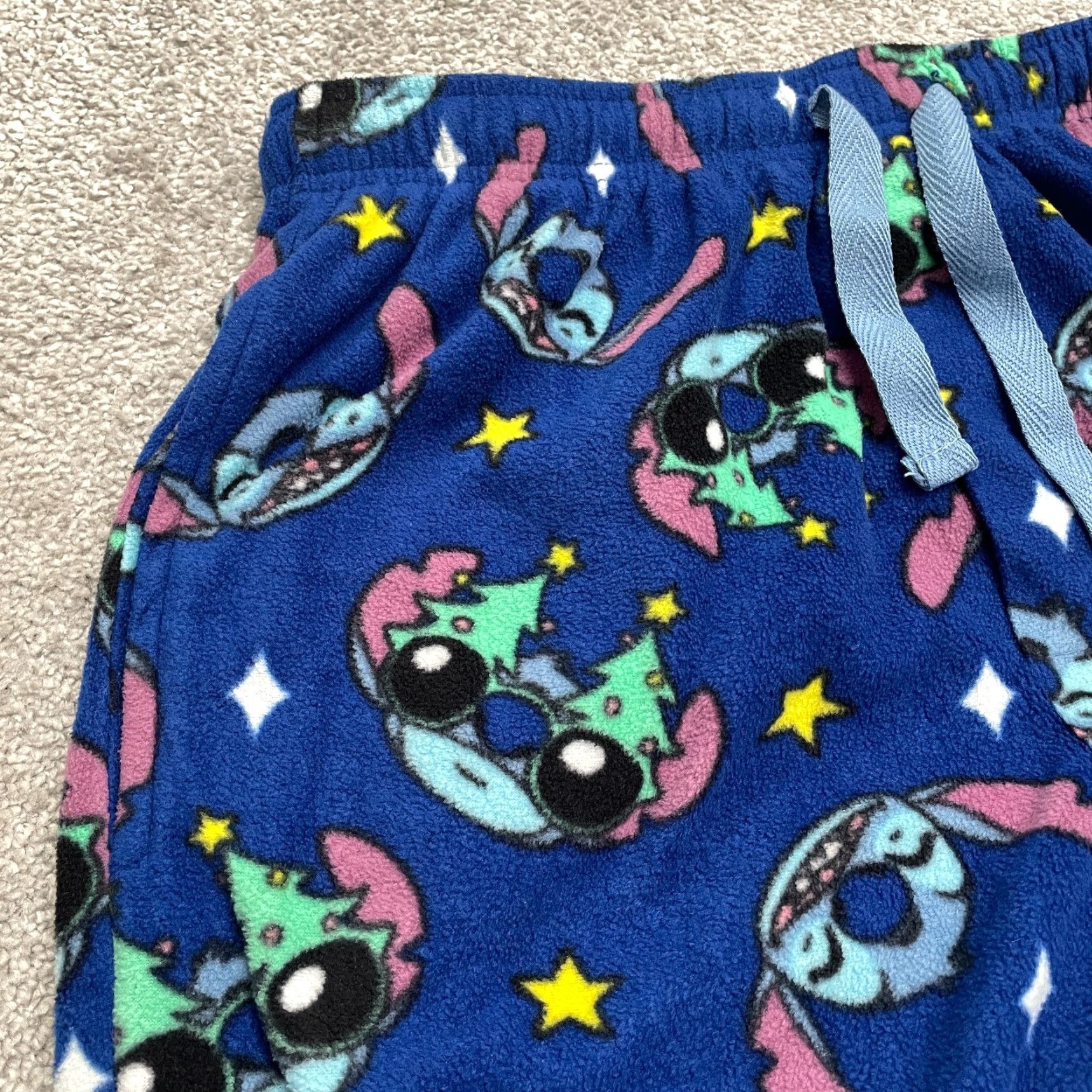Disney Disney Lilo & Stitch Pajama Pants Mens Blue Printed Pocket 26x31 Shirt? Size US 29 - 4 Thumbnail