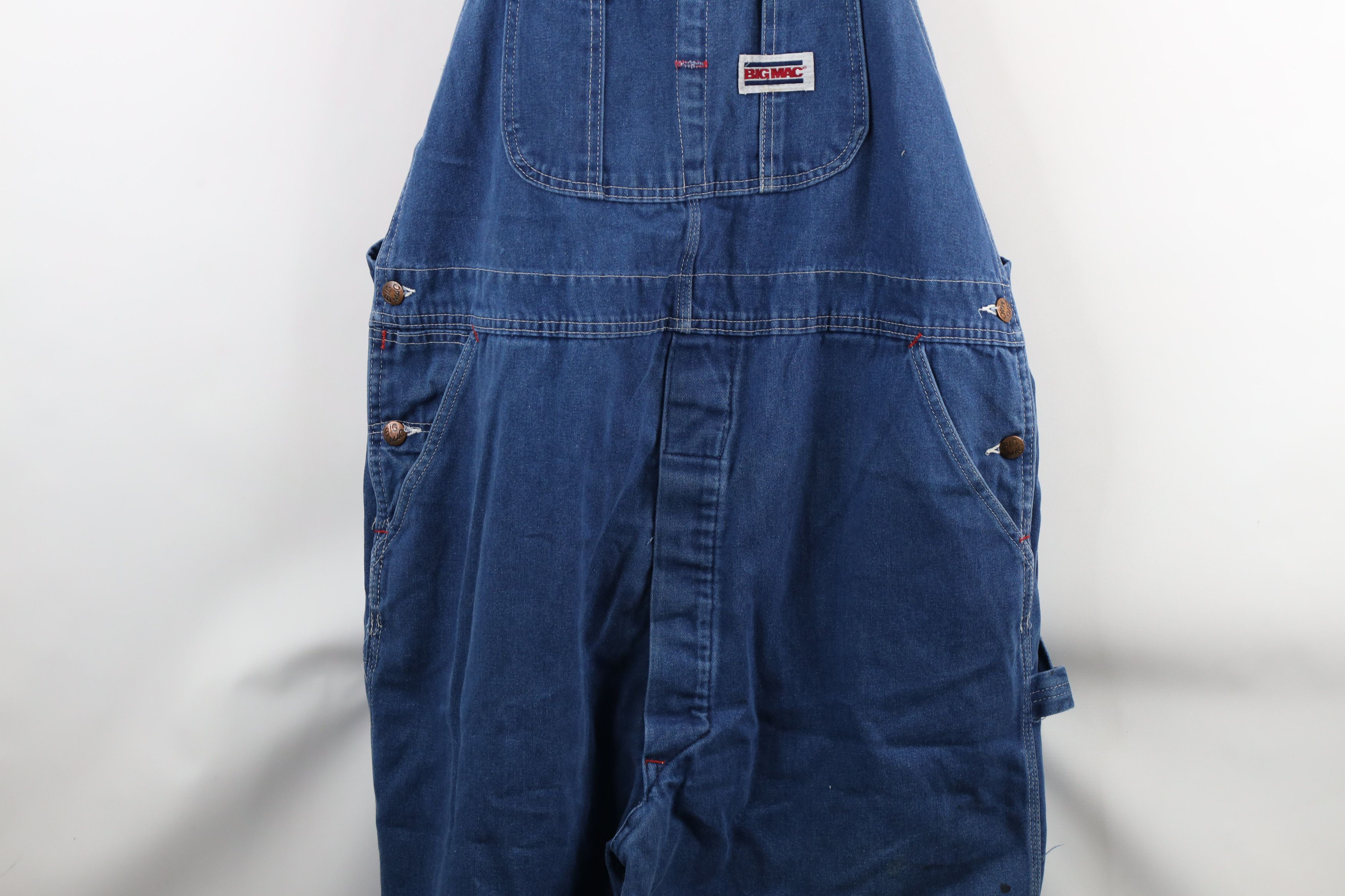 Big Mac × Vintage Vintage 90s Big Mac Faded Square Bak Denim Jean Overalls Size US 42 / EU 58 - 3 Thumbnail