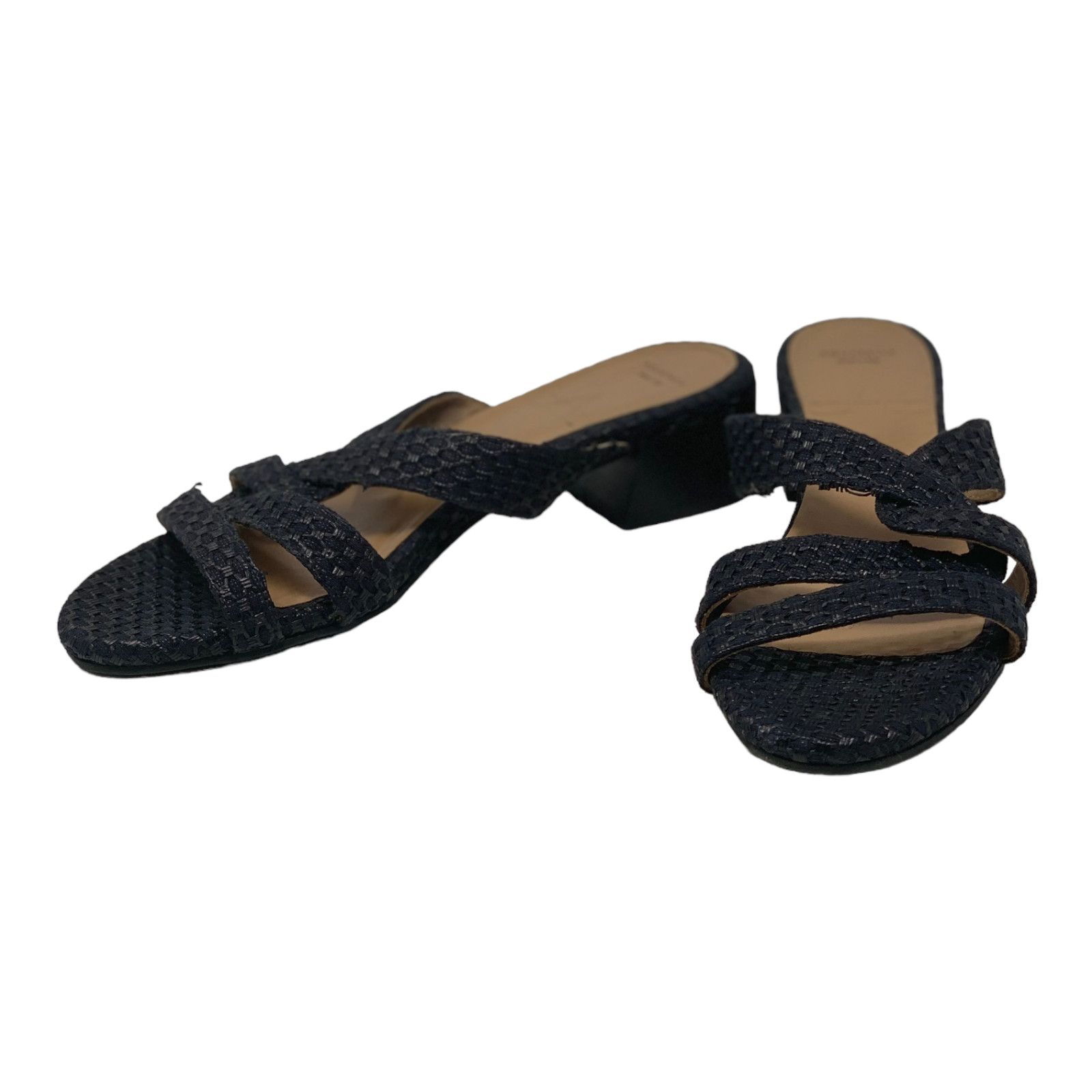 image of Aquatalia Black Woven Sleep On Sandals Size 9, Women's