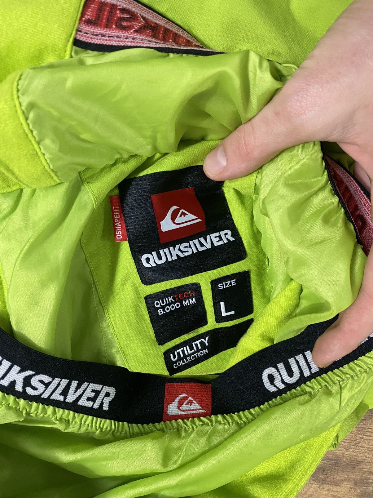Quiksilver Quiksilver Silver Ski Pants. Neon Lime. 8000MM Tech. Size L Size US 32 / EU 48 - 5 Thumbnail