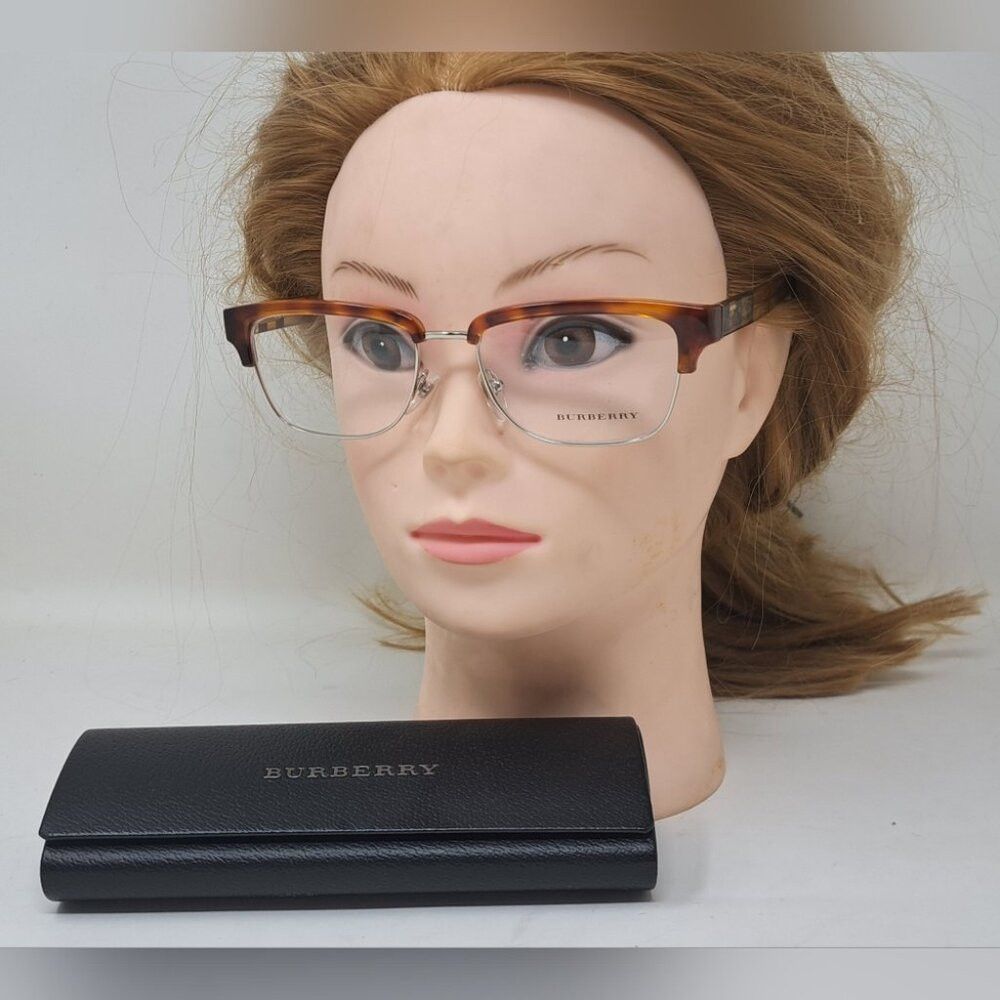 Burberry Burberry Eye Glasses Frames Unisex Half Rim Havana Nova Che Size ONE SIZE - 1 Thumbnail