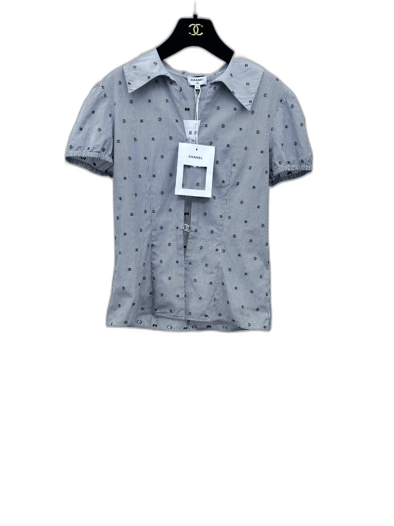 Chanel CHANEL Polka Dot Logo Double C Shirt -2505 Size US S / EU 44-46 / 1 - 1 Thumbnail