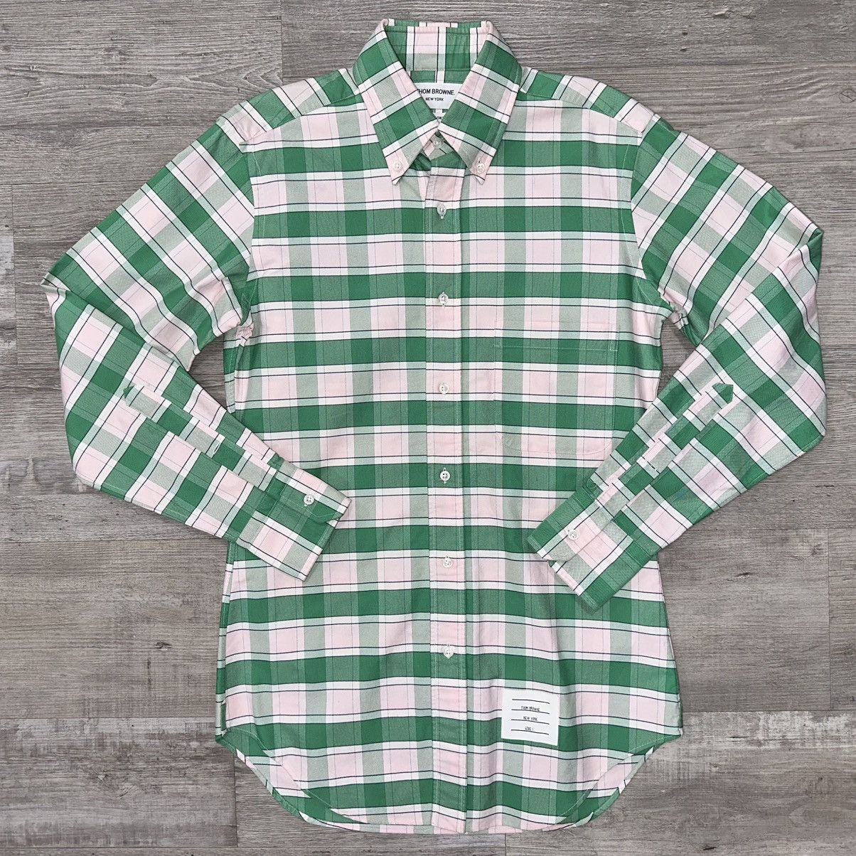 Thom Browne THOM BROWNE PALE PINK GREEN PLAID BUTTON DOWN SHIRT Size US S / EU 44-46 / 1 - 1 Thumbnail