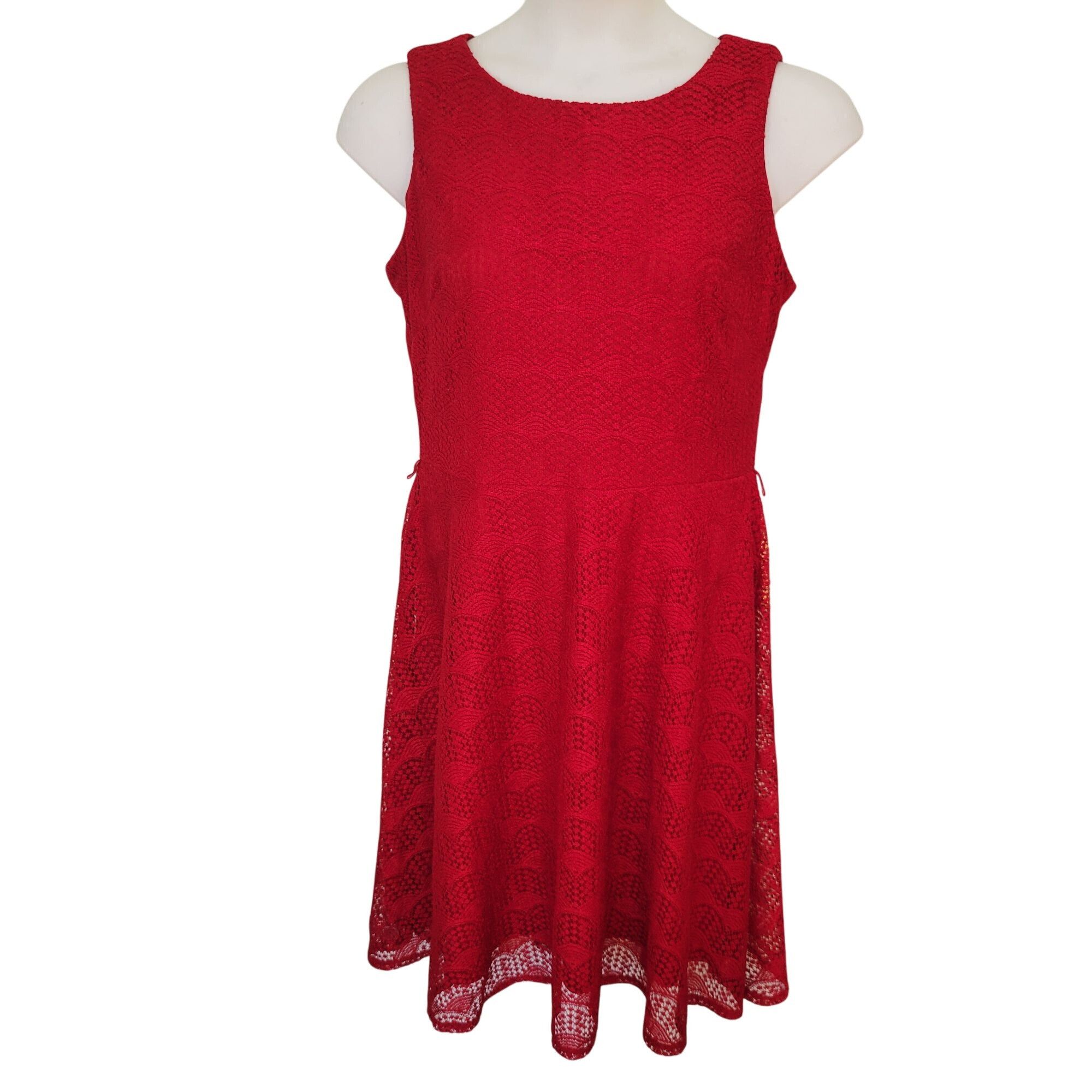 Other Danny Nicole 14 Red Lace Sleeveless Dress Formal Christmas H Size XL / US 12-14 / IT 48-50 - 1 Thumbnail