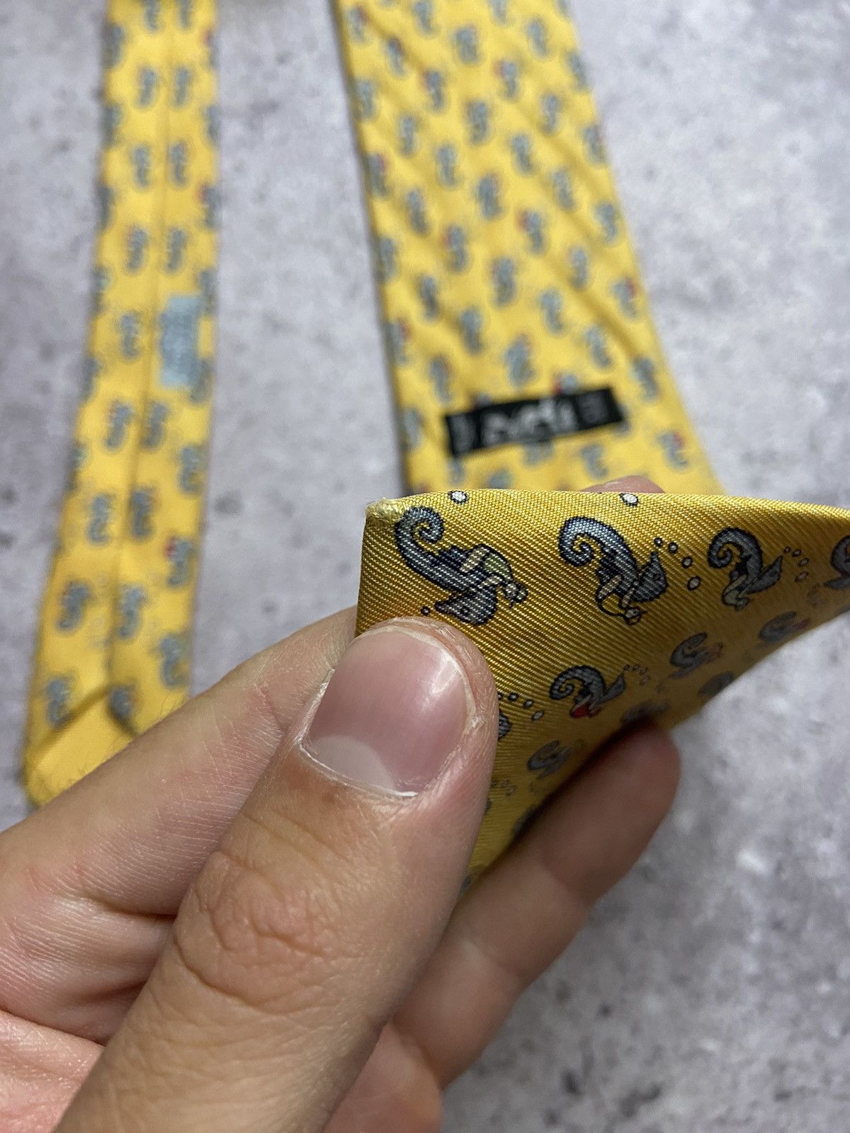 Hermes Hermes 100% silk Tie Seahorse Jockey France Size ONE SIZE - 7 Thumbnail