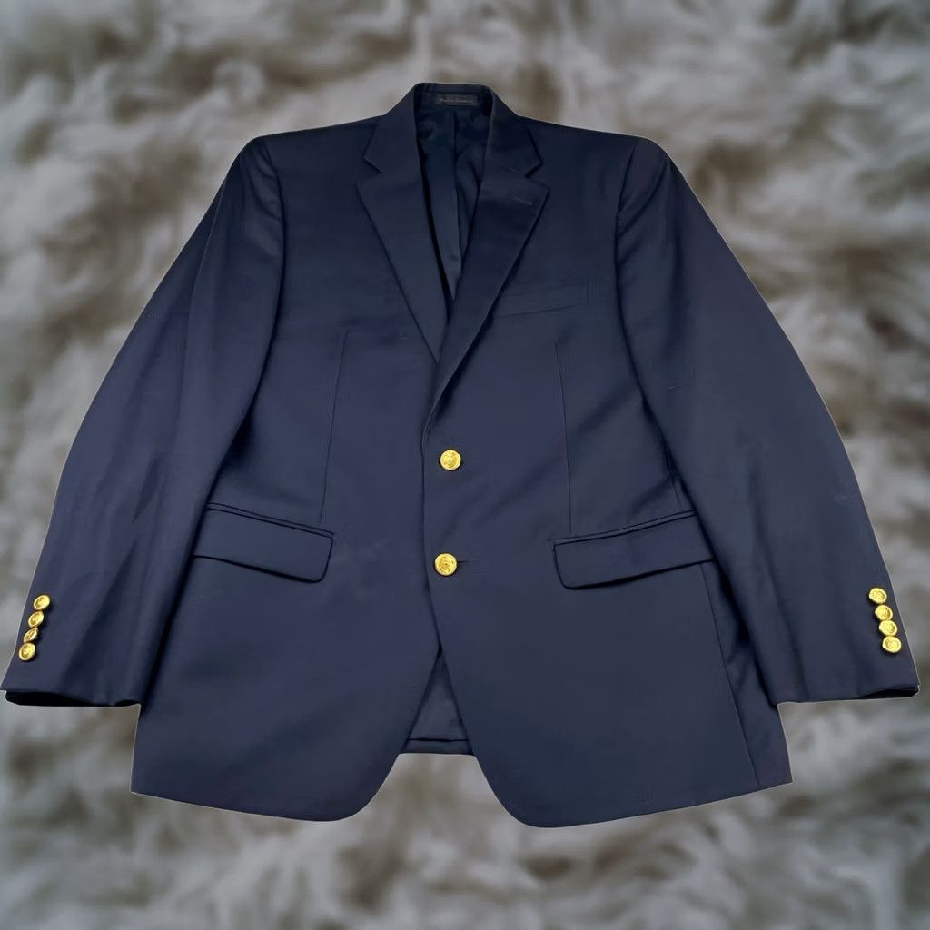 Ralph Lauren Ralph Lauren Blazer Men's Navy Blue Wool 39R 2-Button Gold Buttons Size 40R - 1 Thumbnail