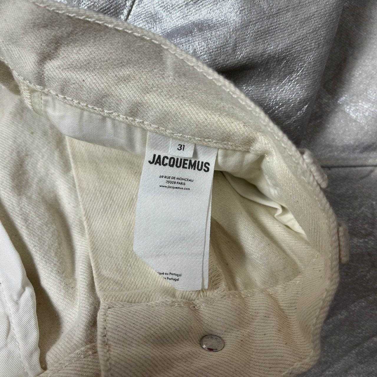 Jacquemus Jacquemus Silver Metallic Jeans Size 34" / US 12 / IT 48 - 9 Thumbnail
