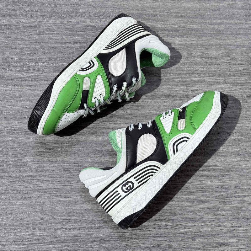 Gucci Gucci Green White Black Low-Top Sneakers - Size US 8 / EU 41 - 8 Thumbnail