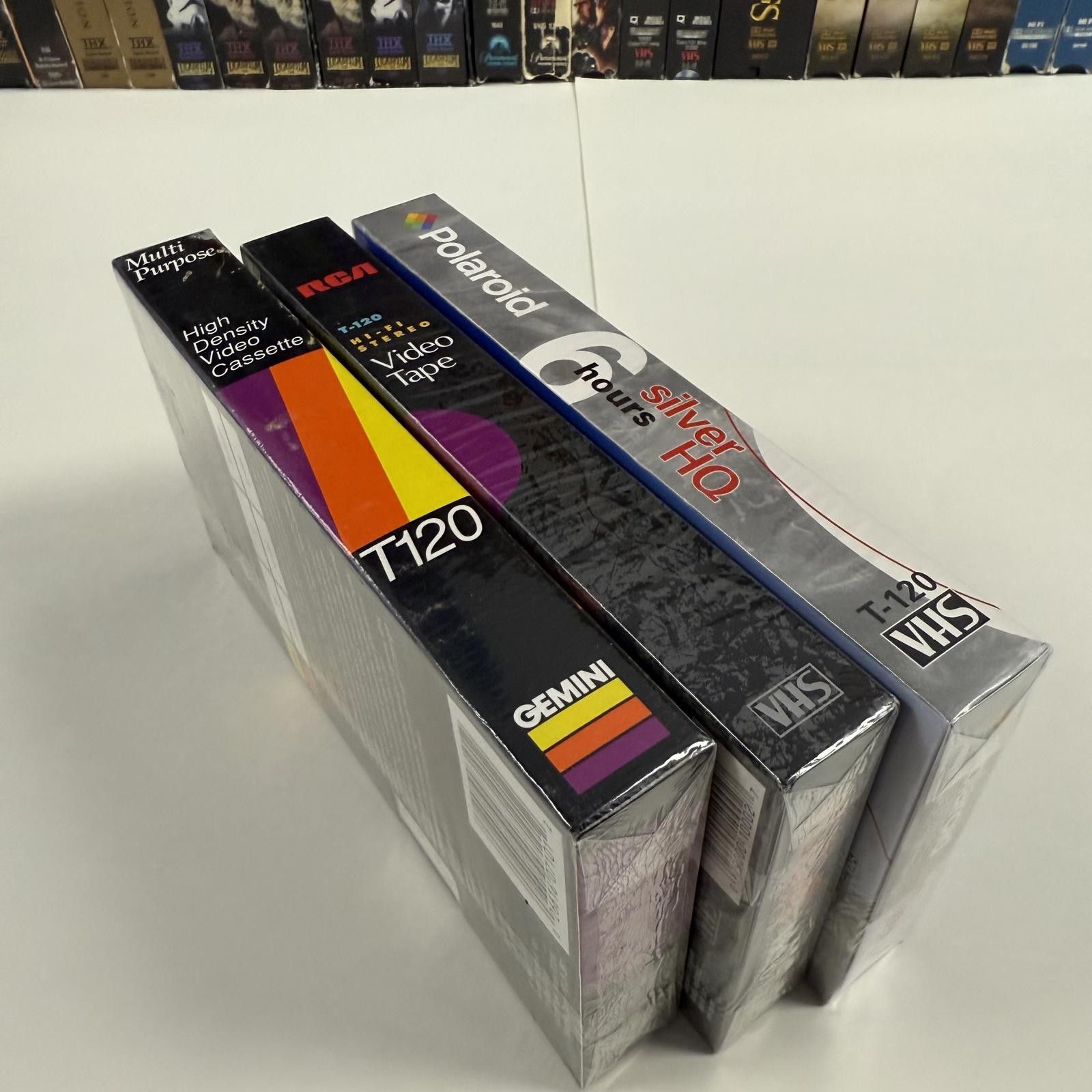 Designer Lot of 3 Vintage DS T120 VHS Video Tapes RCA Polaroid Gemini Size ONE SIZE - 3 Thumbnail