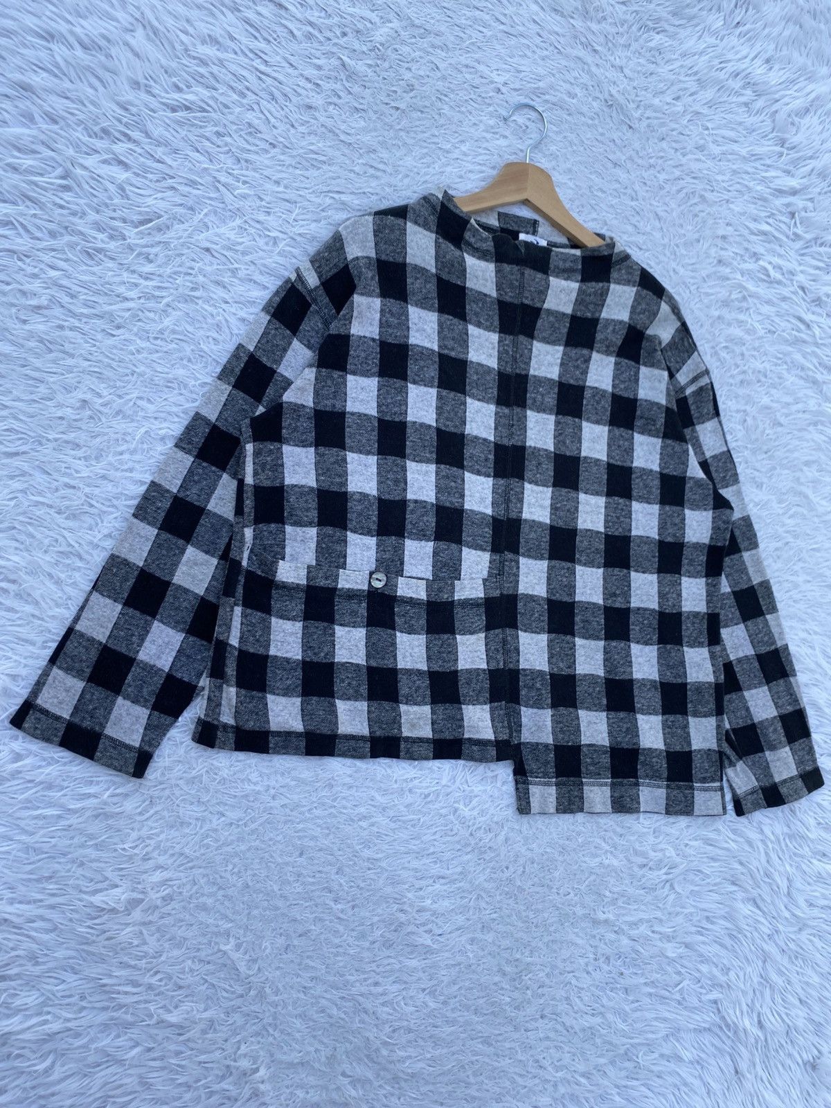 Issey Miyake Rare Vintage Hai Sporting Gear Checkered Flannel Sweater Size M / US 6-8 / IT 42-44 - 2 Thumbnail