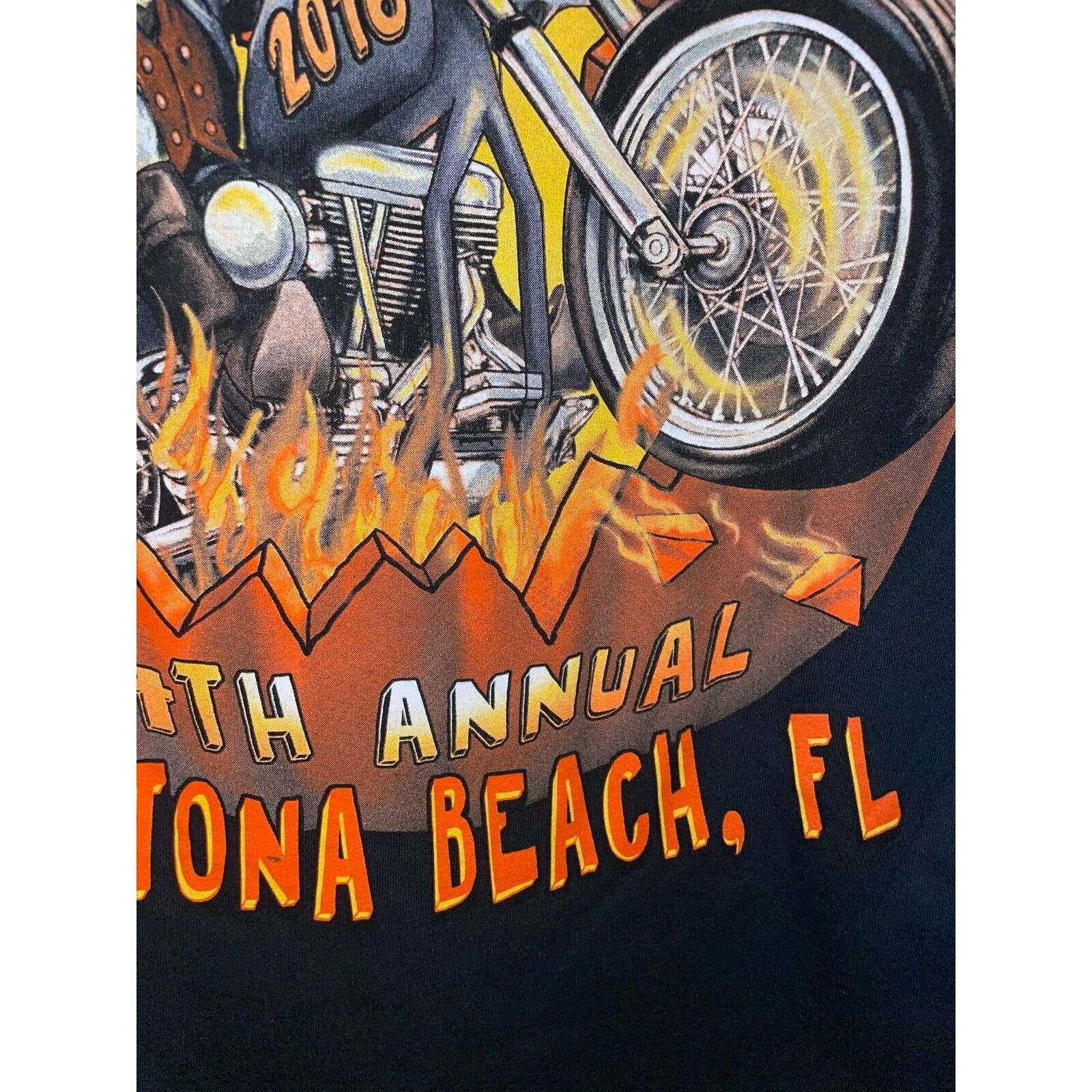 Gildan Daytona Biker Shirt Biketoberfest Graphic L Black Tee Size US L / EU 52-54 / 3 - 11 Thumbnail