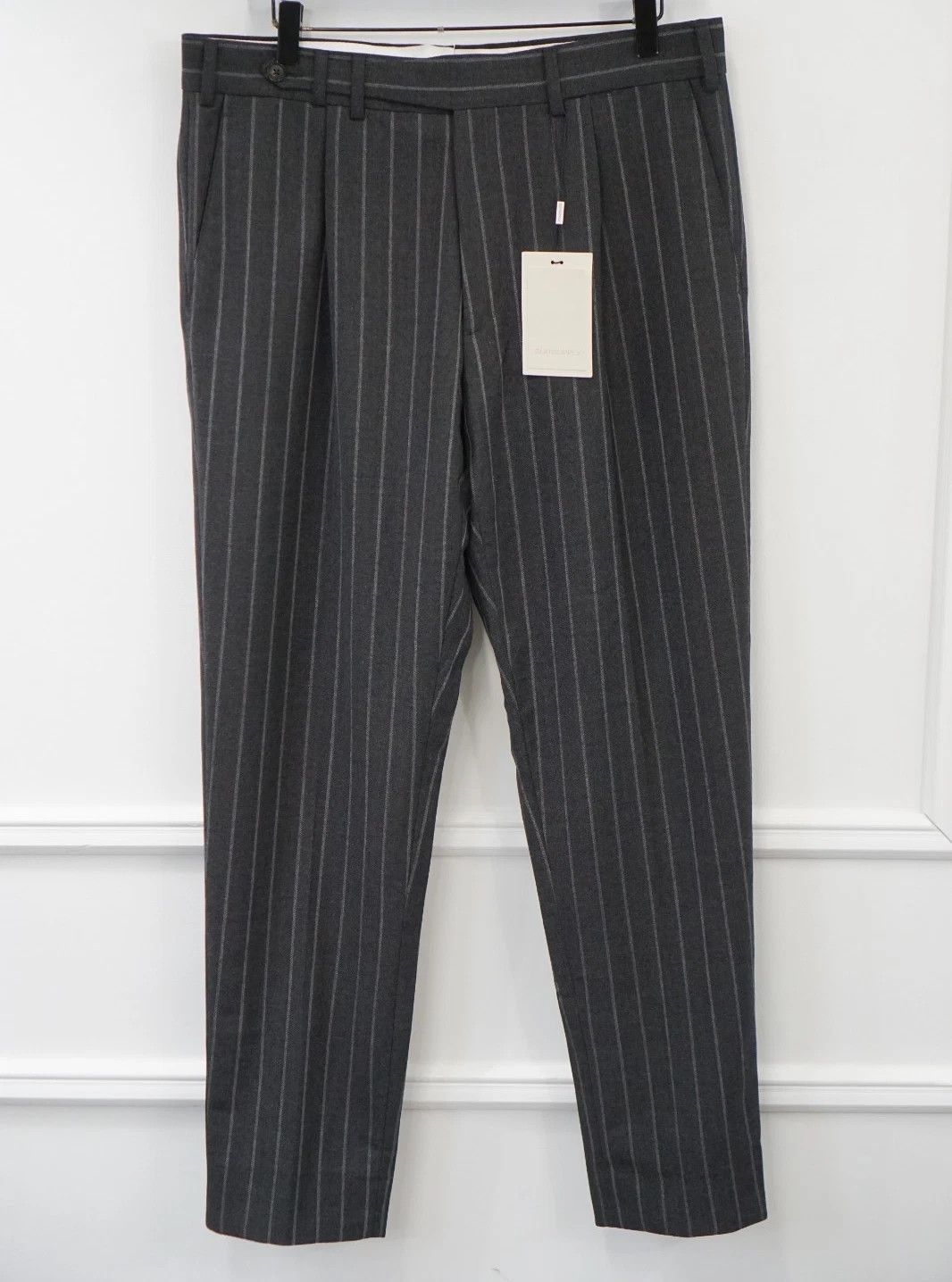Suitsupply Men Suitsupply Pants Grey Pure Wool Blake Single Pleat US38 Size 38R - 1 Thumbnail
