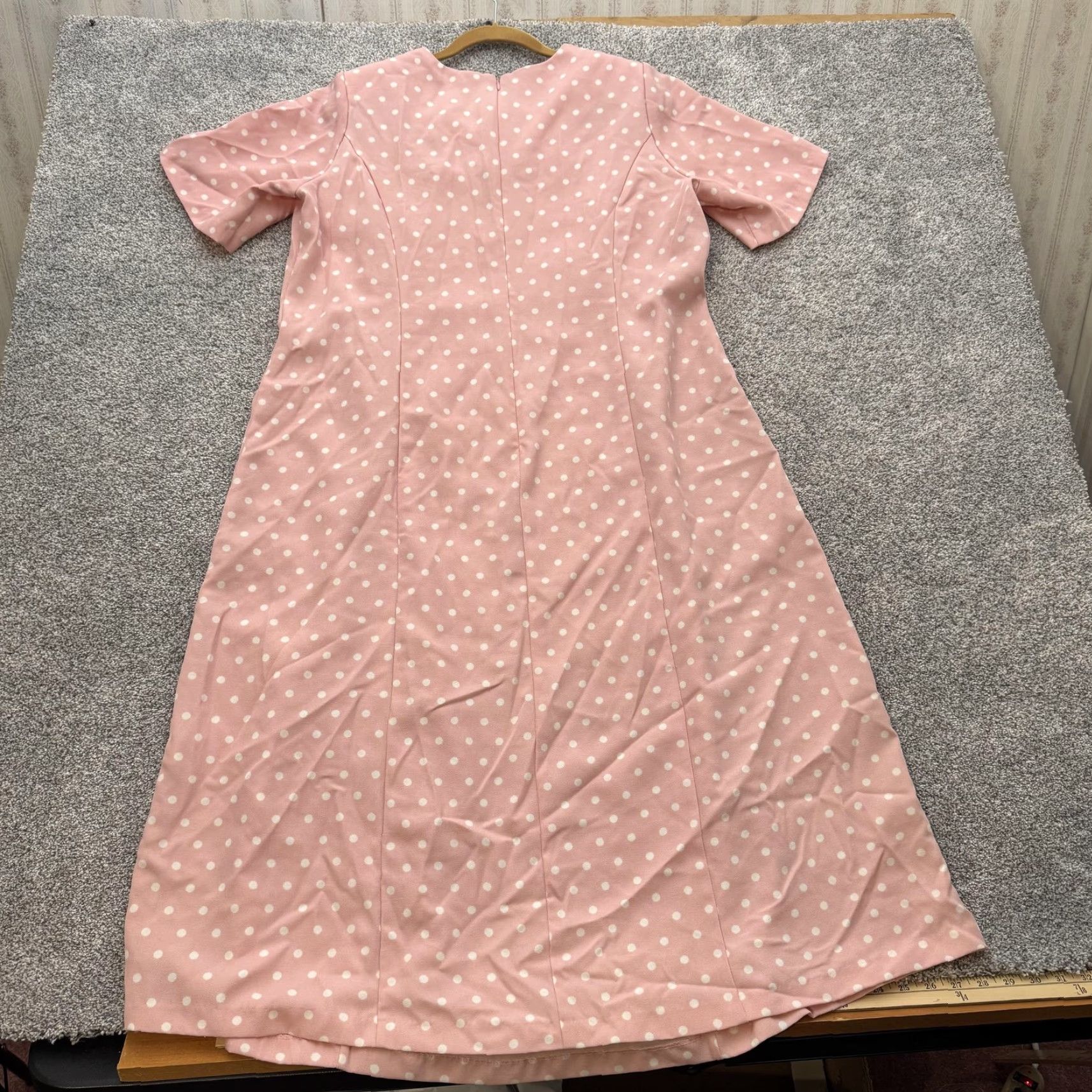 Vintage Chelsea Studio Dress 18W Plus Polka Dot Classic Retro Mod 60s 80s Cottagecore Women Dress Long Pink Polka Dot 60s 80s Womens 18W Plus Size XXL / US 16-18 / IT 52-54 - 3 Thumbnail