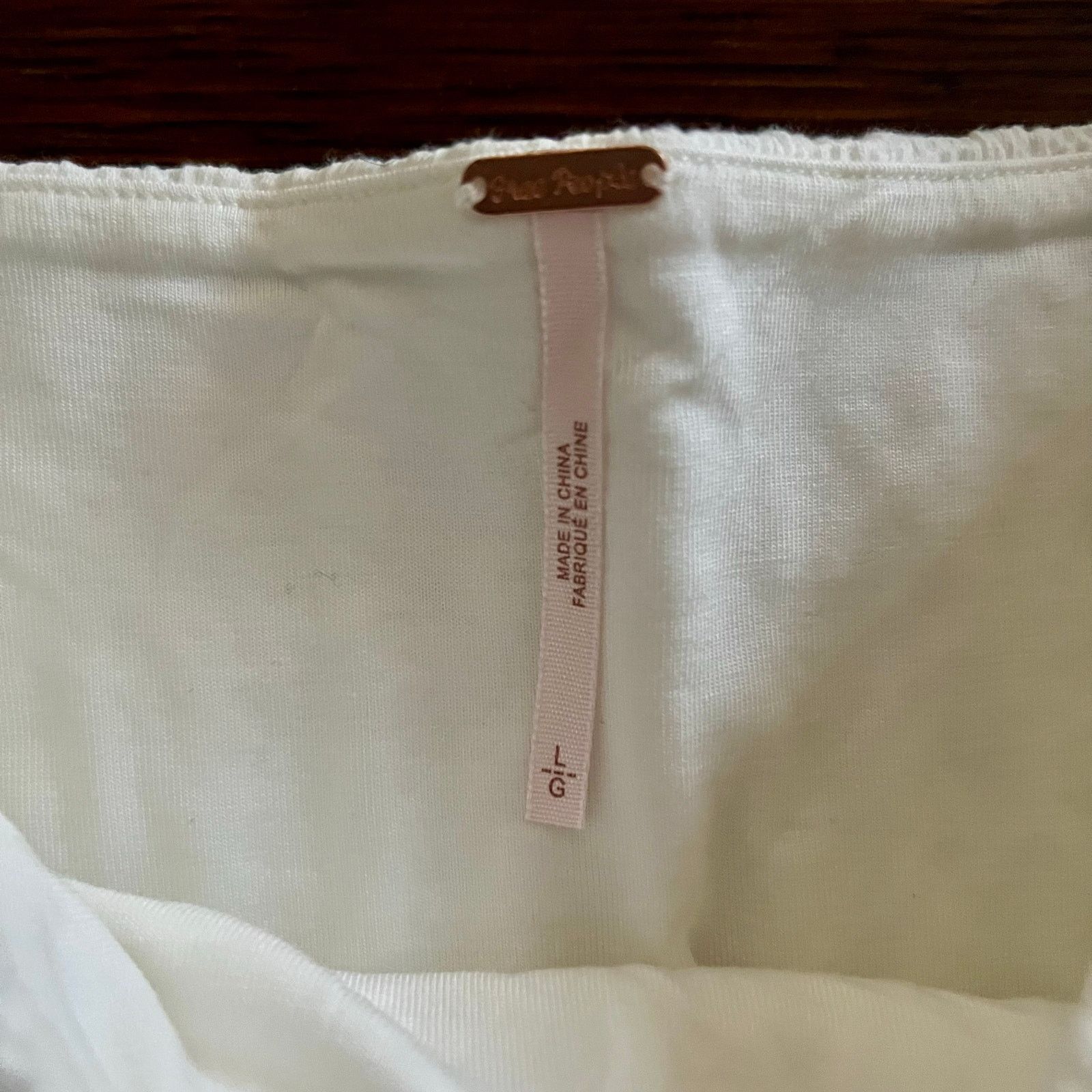 Free People NWT FREE PEOPLE Brittany White Ribbed Puff Sleeve Top Large Size L / US 10 / IT 46 - 18 Thumbnail