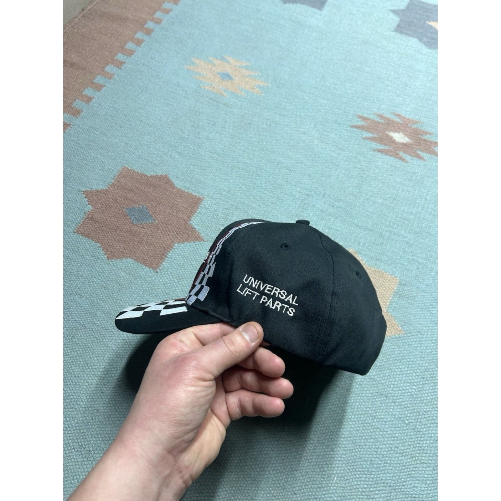 Vintage VINTAGE SnapBack Hat Cap AC Delco Universal Lift Parts Racing Checkered Black Adjustable Black Men Mens Cap Size ONE SIZE - 4 Thumbnail