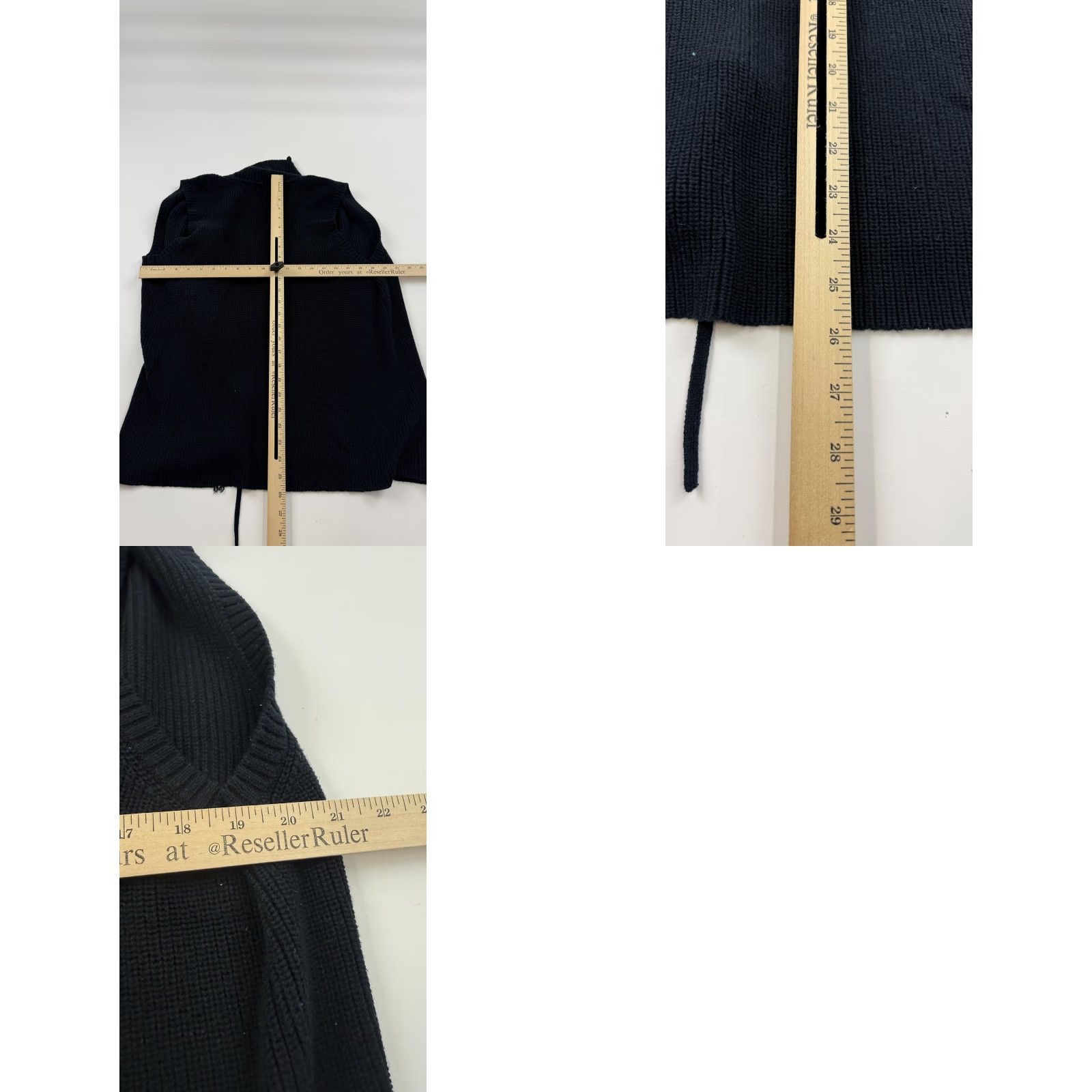 Talbots Ann Taylor Sleeveless Vest Womens Small Black Knit Belted Shawl Collar Sweater Open Front Size S / US 4 / IT 40 - 8 Thumbnail