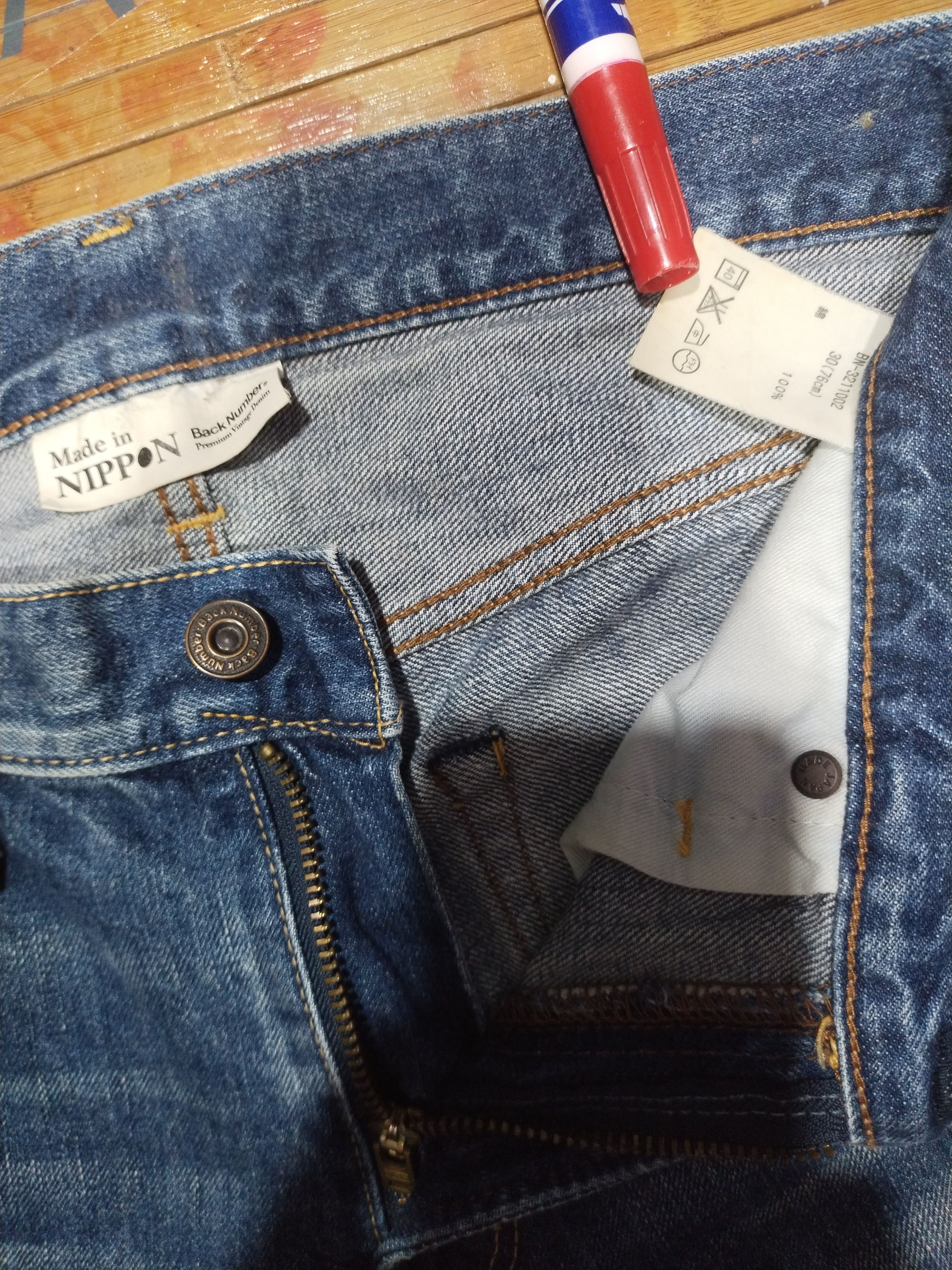 Japanese Brand × Vintage Jeans Back Number Sz 30" (76Cm) Size US 30 / EU 46 - 6 Thumbnail