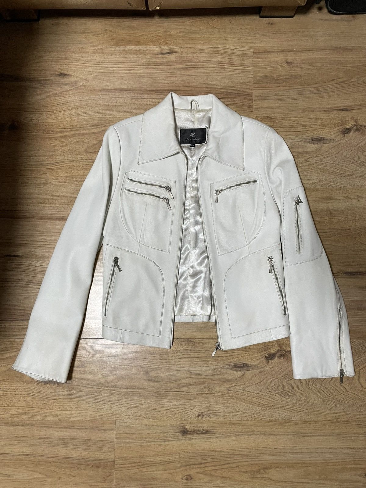Other White lootdan leather jacket Size L / US 10 / IT 46 - 1 Thumbnail