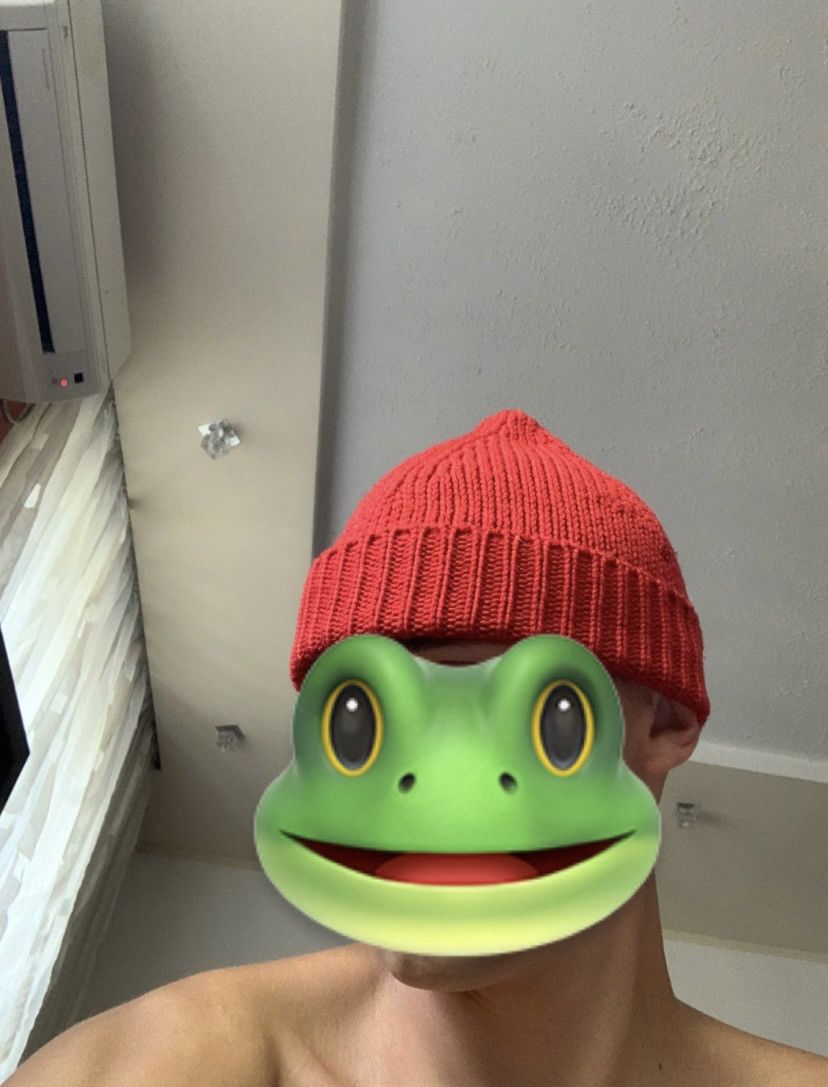 Prada × Vintage Prada Vintage Red Tab Wool Beanie Hat Size ONE SIZE - 3 Thumbnail