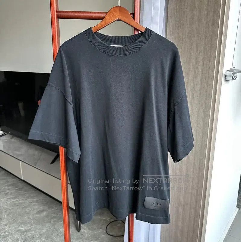AMI AMI Black Cotton Summer T-shirt for Men . Size US XL / EU 56 / 4 - 1 Thumbnail