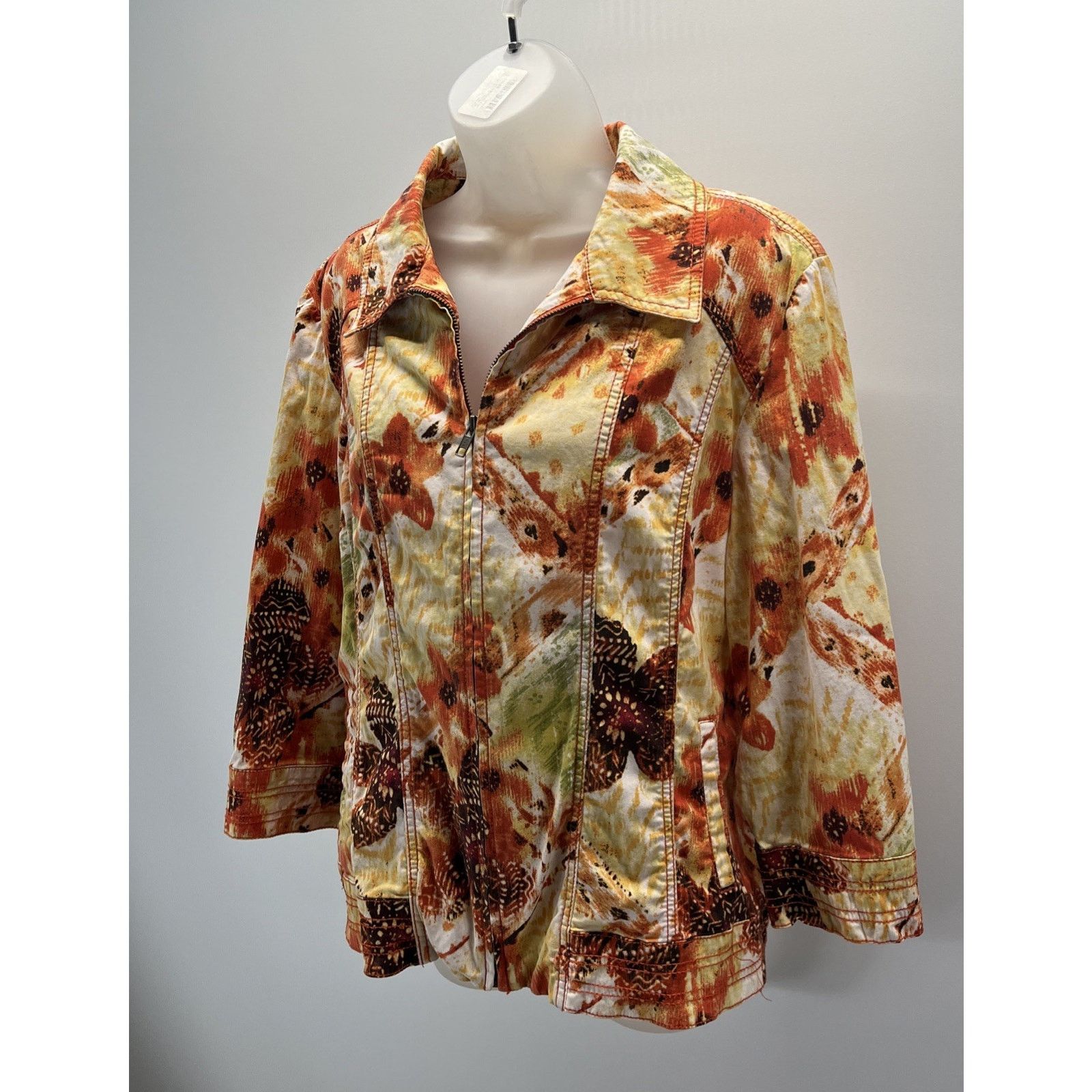 Chicos Chicos Jacket Size 3 Women Size XL Long Sleeve Yellow Orange Size XL / US 12-14 / IT 48-50 - 3 Thumbnail