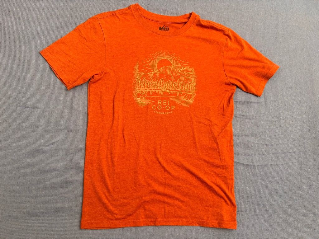 Rei Men's REI Co-op T-shirt XS Orange Graphic Tee Size US XS / EU 42 / 0 - 1 Thumbnail