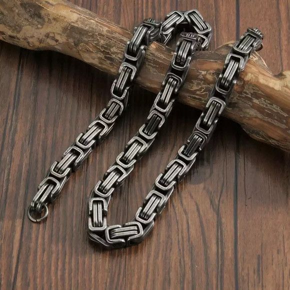 Other 9mm Stainless Steel Vintage Necklace & Bracelet Set Size ONE SIZE - 4 Thumbnail