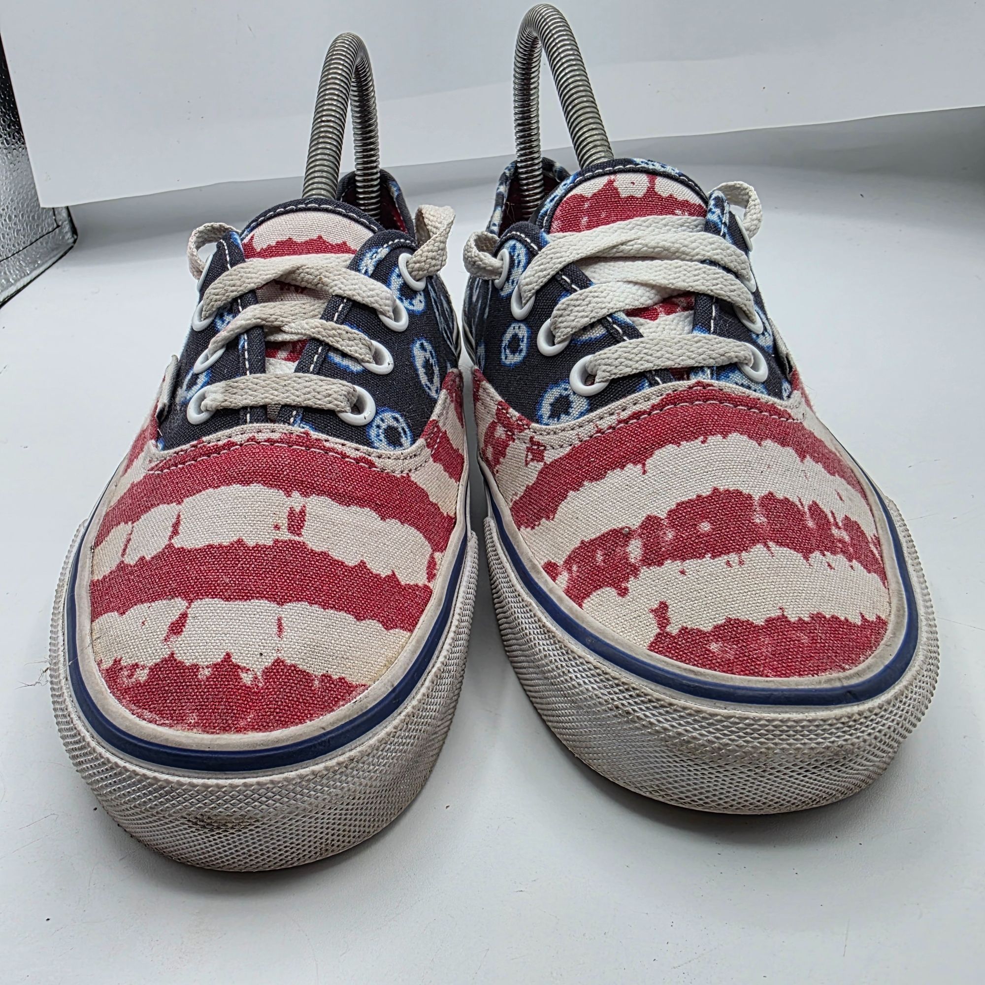 Vans Vans Authentic Dyed Dots & Stripes Womens Size 7 Red White B Size US 7 / IT 37 - 2 Thumbnail