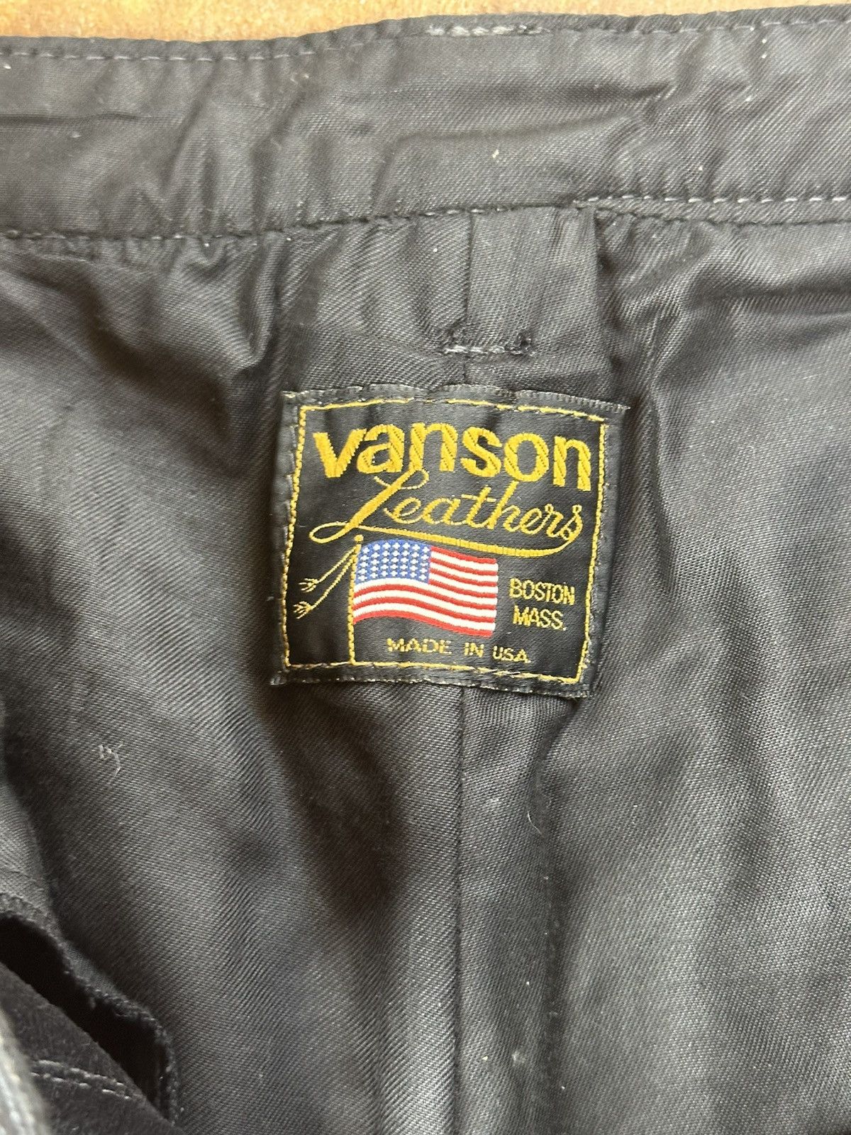 Vanson Leathers × Vintage Vintage 70s Vanson Leather Black and Red Pants Size US 32 / EU 48 - 5 Thumbnail