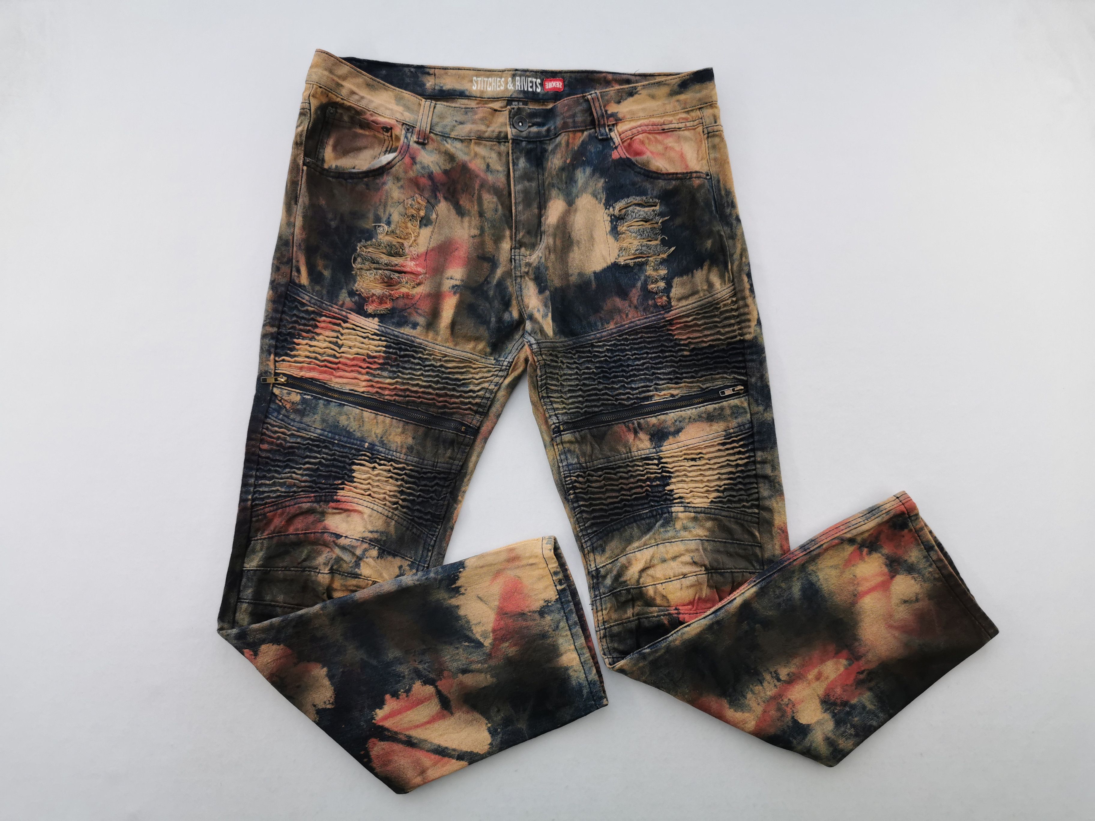 Vintage Vintage 90's Stitches & Rivets Bikers Denim Big Size 42 Size US 42 / EU 58 - 1 Thumbnail
