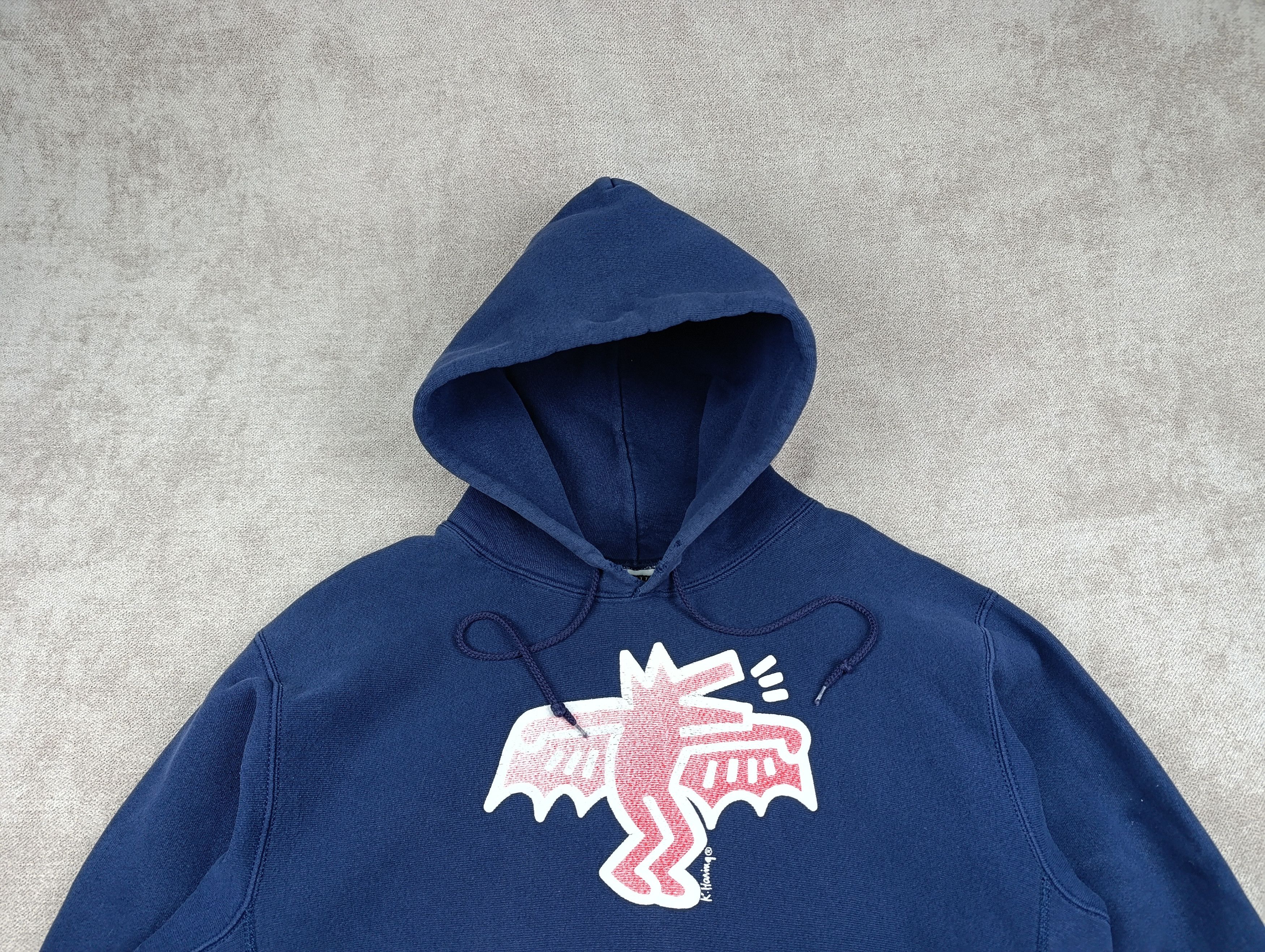 Keith Haring VINTAGE LEE JEANS KEITH HARING HOODIE BAT DOG MADE IN USA Size US L / EU 52-54 / 3 - 2 Thumbnail