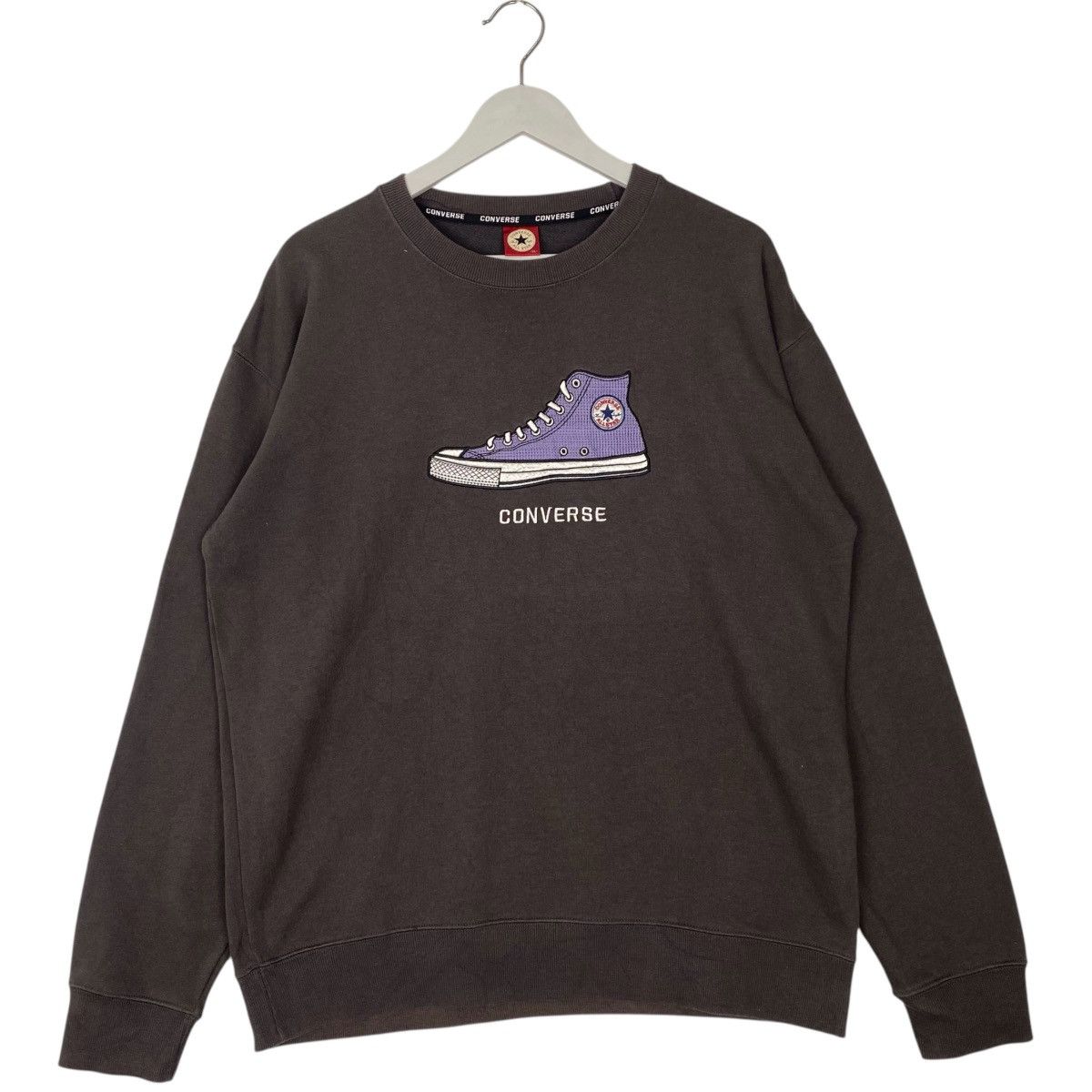 Vintage Converse Shoes Sweatshirt Crewneck Big Logo Size LL