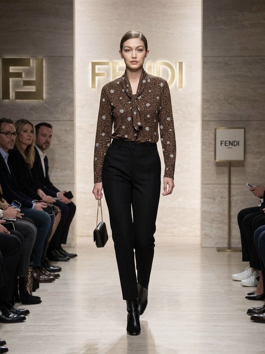 Fendi Vintage Fendi Blouse longsleeve leopard Size S / US 4 / IT 40 - 6 Thumbnail
