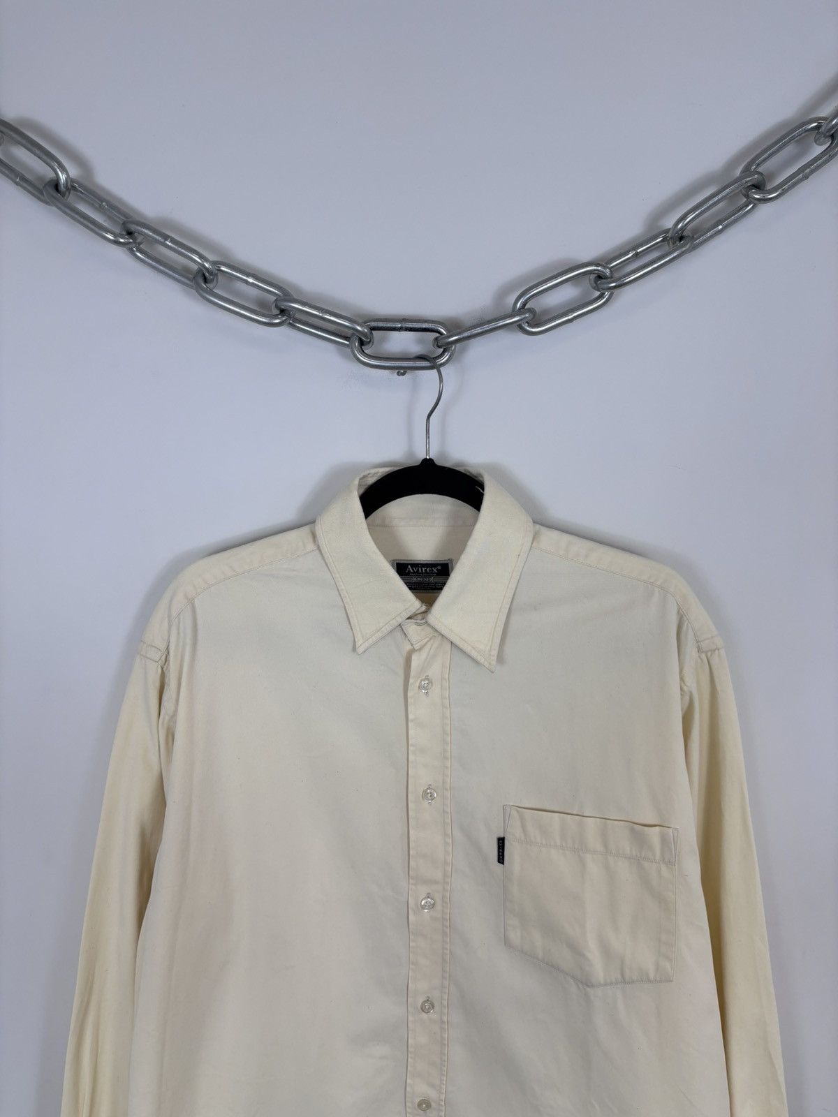 Avirex Vintage Avirex USA Ivory Yellow Button Up Long Sleeve Shirt Size US L / EU 52-54 / 3 - 2 Thumbnail