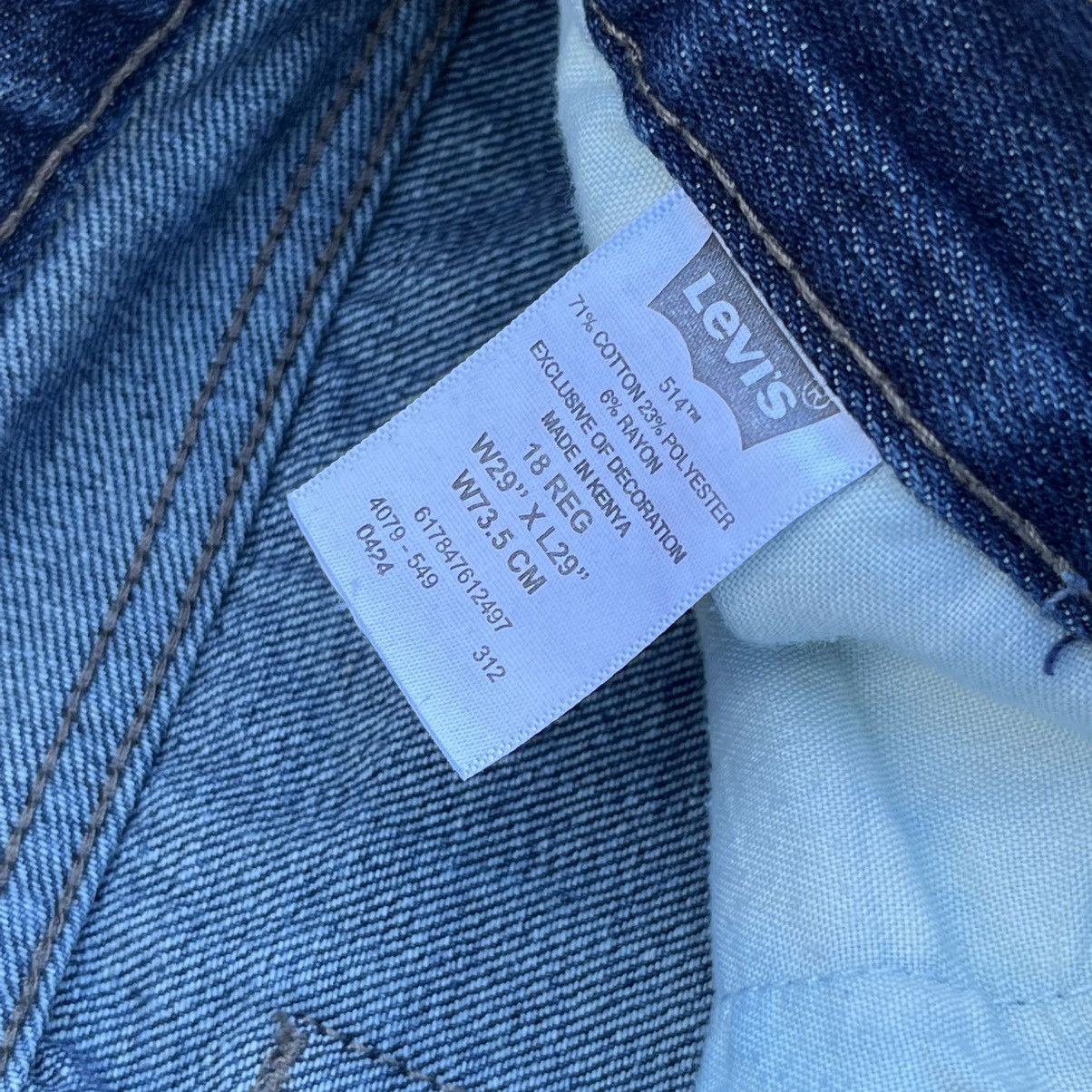 Levi's × Vintage Crazy Vintage 00’s Levi’s 514 Slim Straight Jeans Unisex Size US 29 - 6 Thumbnail