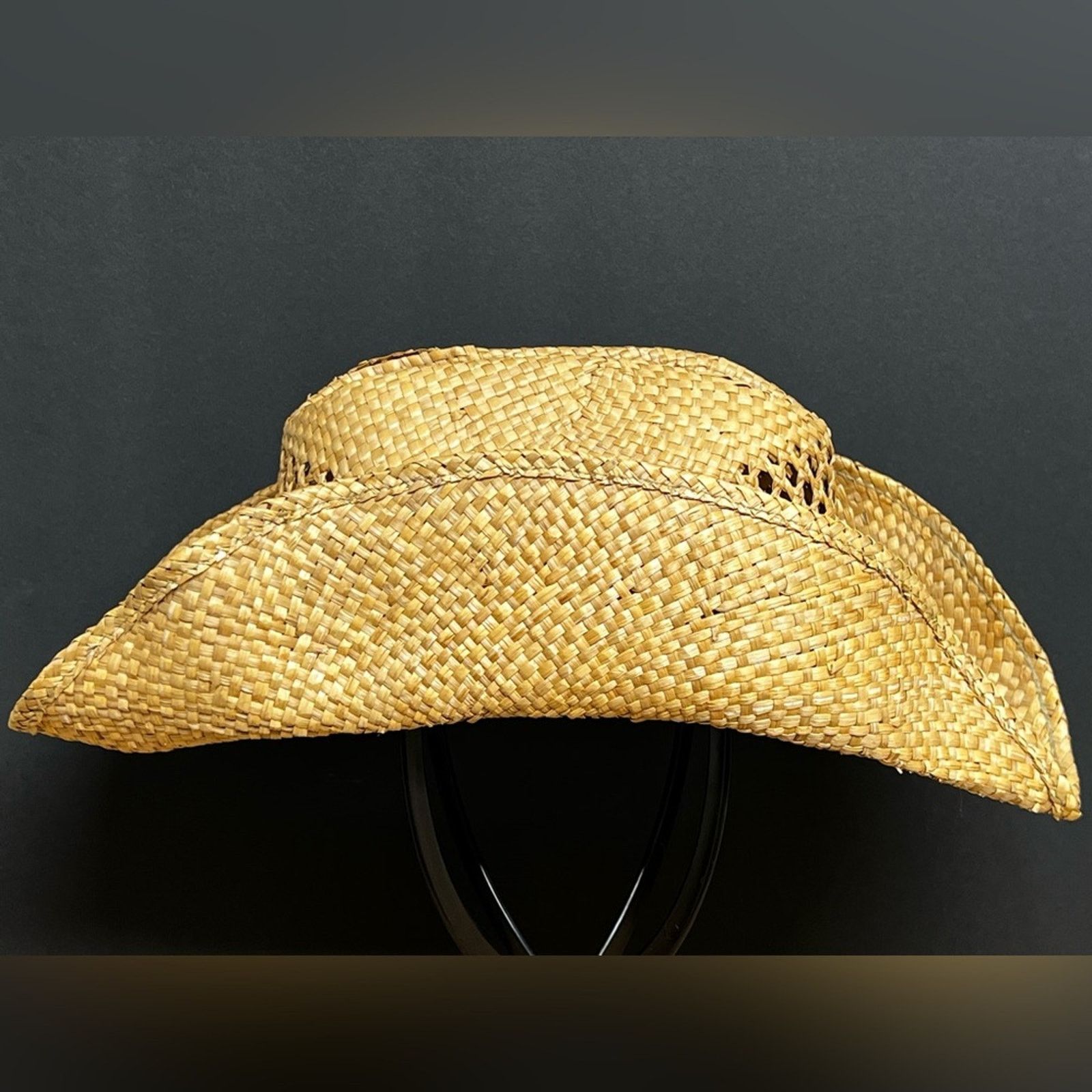 Ocean Pacific Dorfman Pacific Straw Western Cowboy Hat Leather Band S/M Size ONE SIZE - 4 Thumbnail